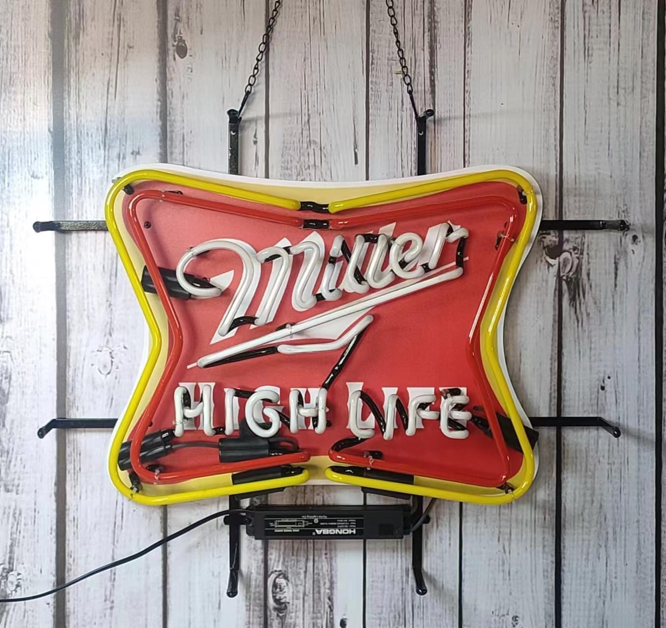 Neon Signs Beer Bedroom Miller High Life Beer Glass Neon Signs for Man Cave Birthday Party Neon Light Art Wall Lights 24 X 20 Inches