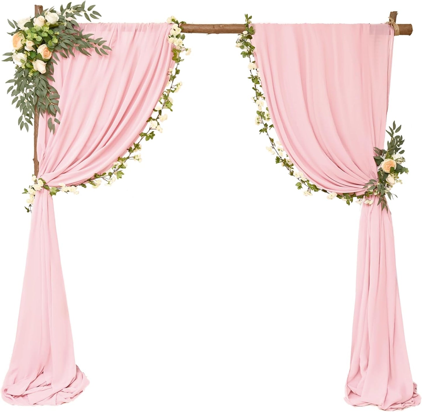8 Panels Wedding Arch Draping Fabric 28" x 20 Ft Wedding Arch Drapes Chiffon Fabric Drape Sheer Backdrop Curtain for Weddings Party Swag Ceremony Birthday Arbor Drapery Reception Ceiling Décor(Pink)