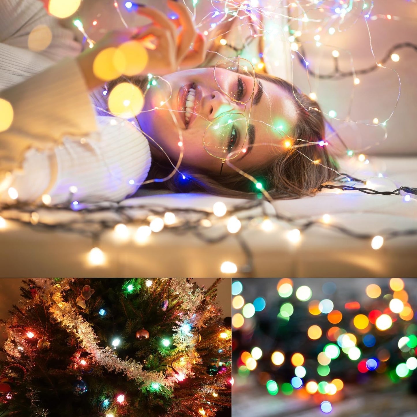 CYLAPEX 6 Pack Multicolor Fairy Lights String Battery Operated Fairy Lights Firefly Lights LED Starry String Lights 3.3ft 20 LEDs Silvery Copper Wire for Christmas DIY Decoration Costume Wedding Party