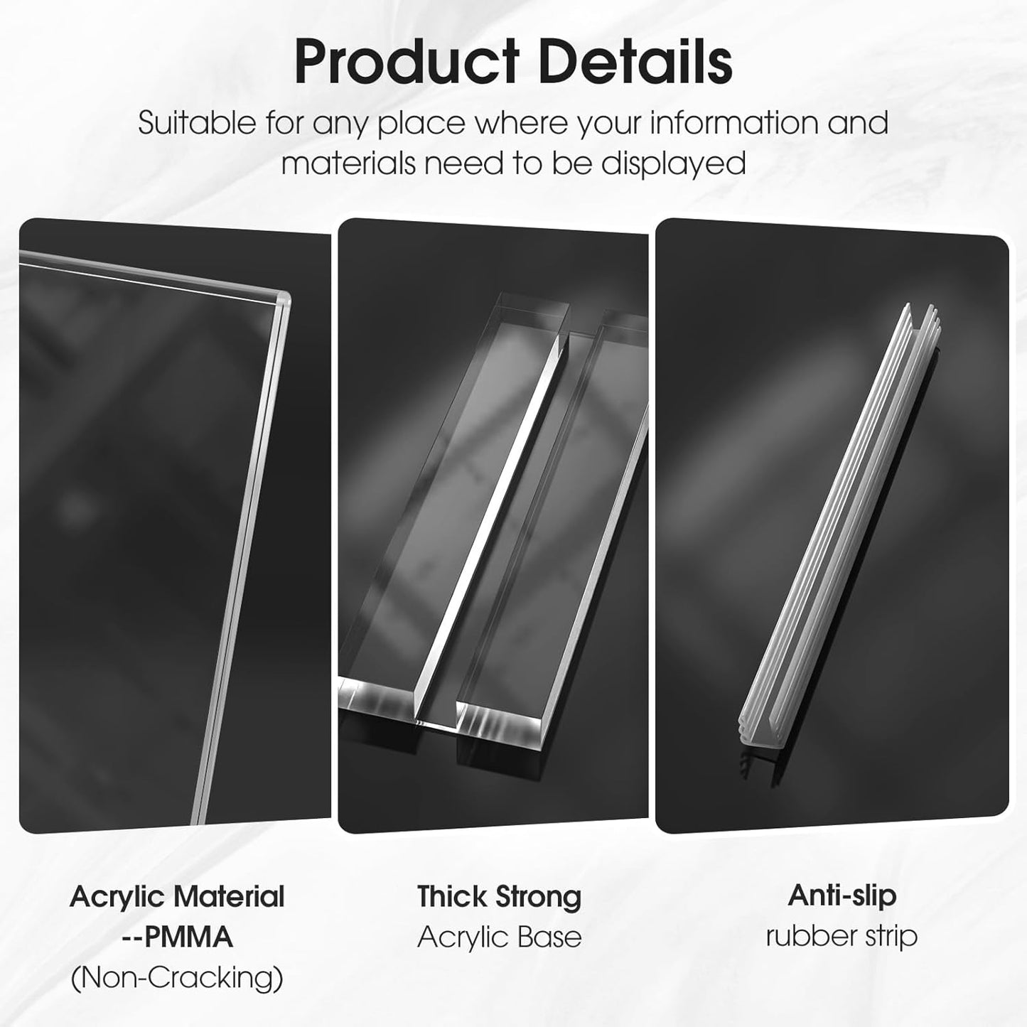 MaxGear Acrylic Sign Holder 8.5 X 11 Inches 1 Pack, Double Sided Plastic Display Stands Table Top Acrylic Frame, Clear Paper Holder Menu Flyer Stand for Stores, Restaurants, Hotels, Office