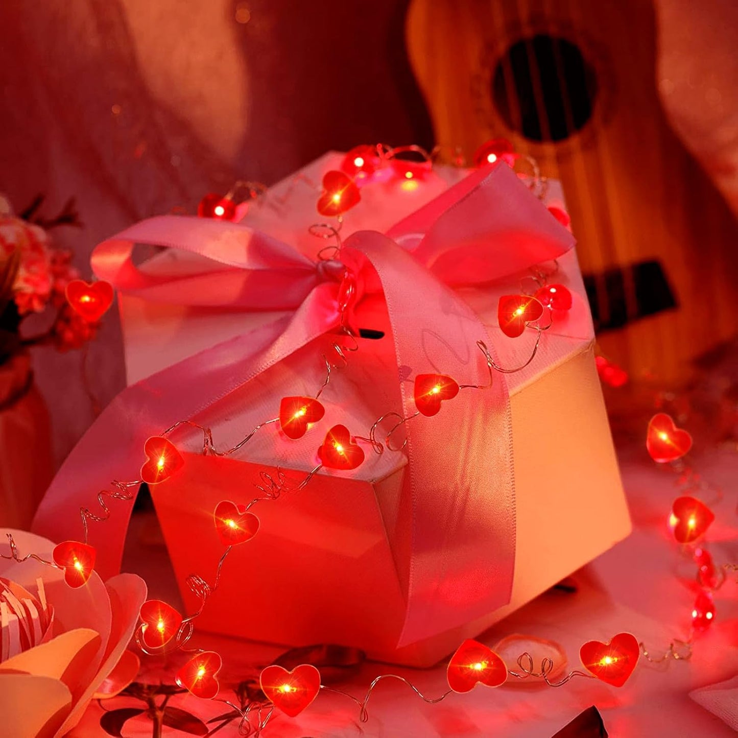 pozzolanas 4 Pack Led Fairy Lights Battery Operated String Lights, 7 ft 20 LED Waterproof Firefly Light on Silver Wire for Home Party Wedding Christmas Decorations