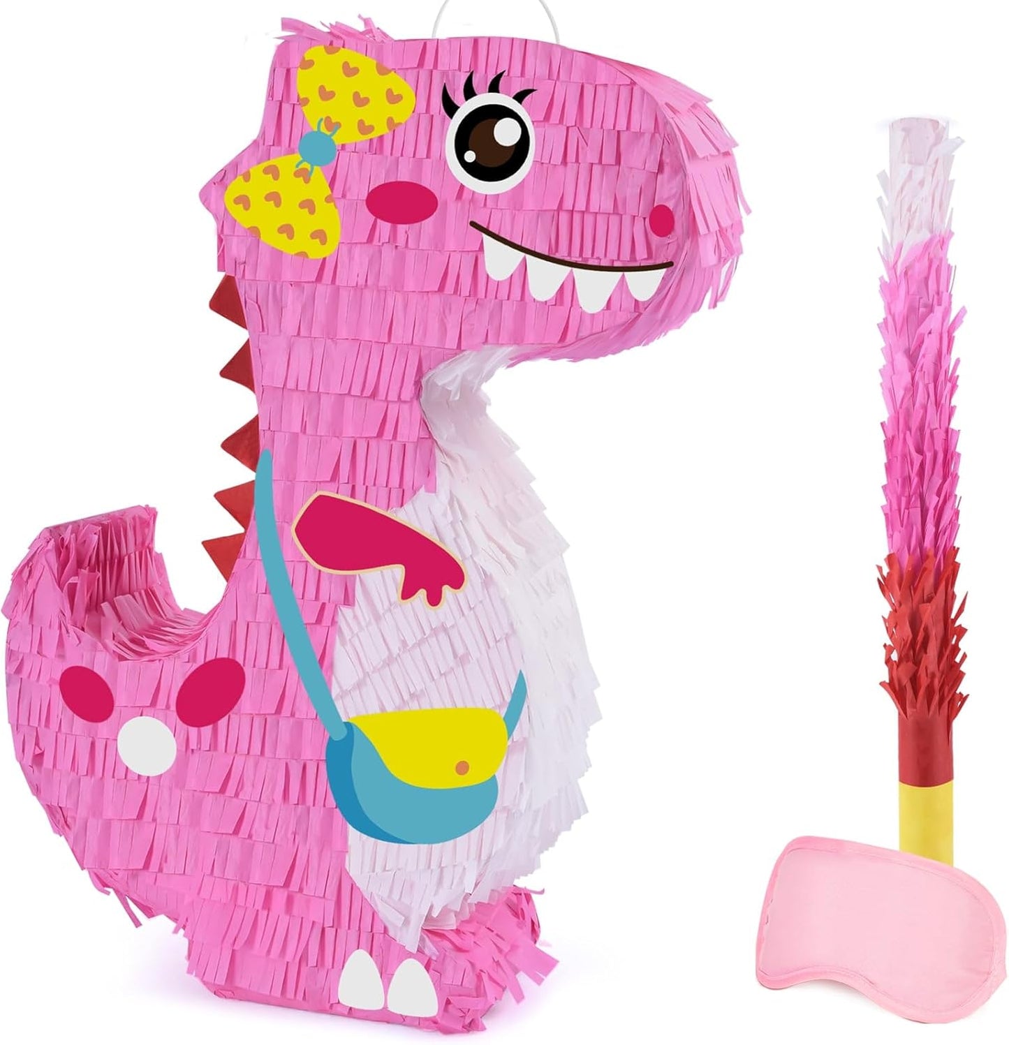 Dinosaur Pinata - Dinosaur Birthday Party Supplies for Girls Kids Dino Themed Party Pinata Bundle Set Perfect Party Game Activity Decoration
