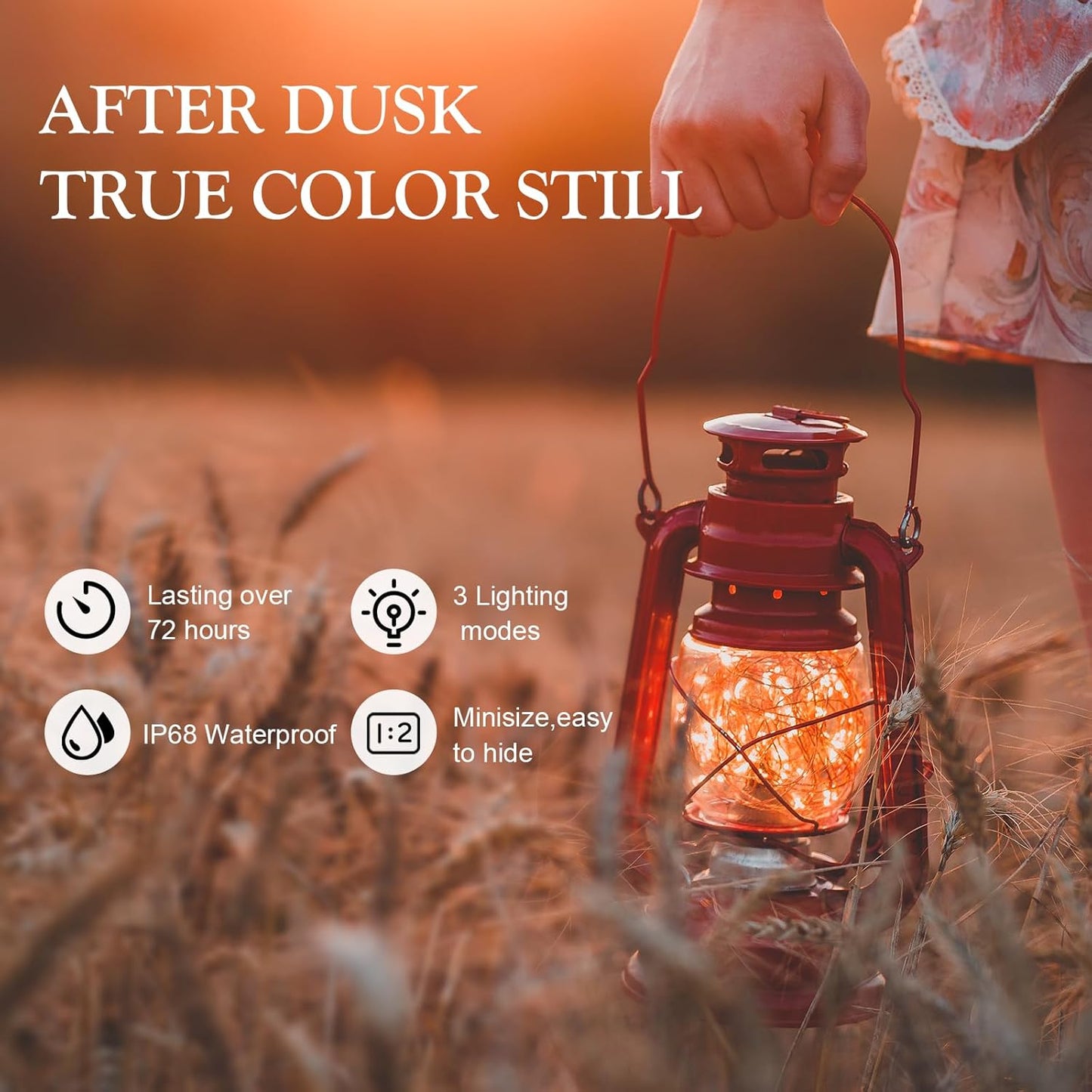 Aogist Led Fairy Lights 3 Modes Battery Operated String Lights Waterproof Silver Wire 7 Feet Firefly Starry Moon Mason Jar Lights for DIY Wedding Party Christmas (Warm White, 8 Pack)