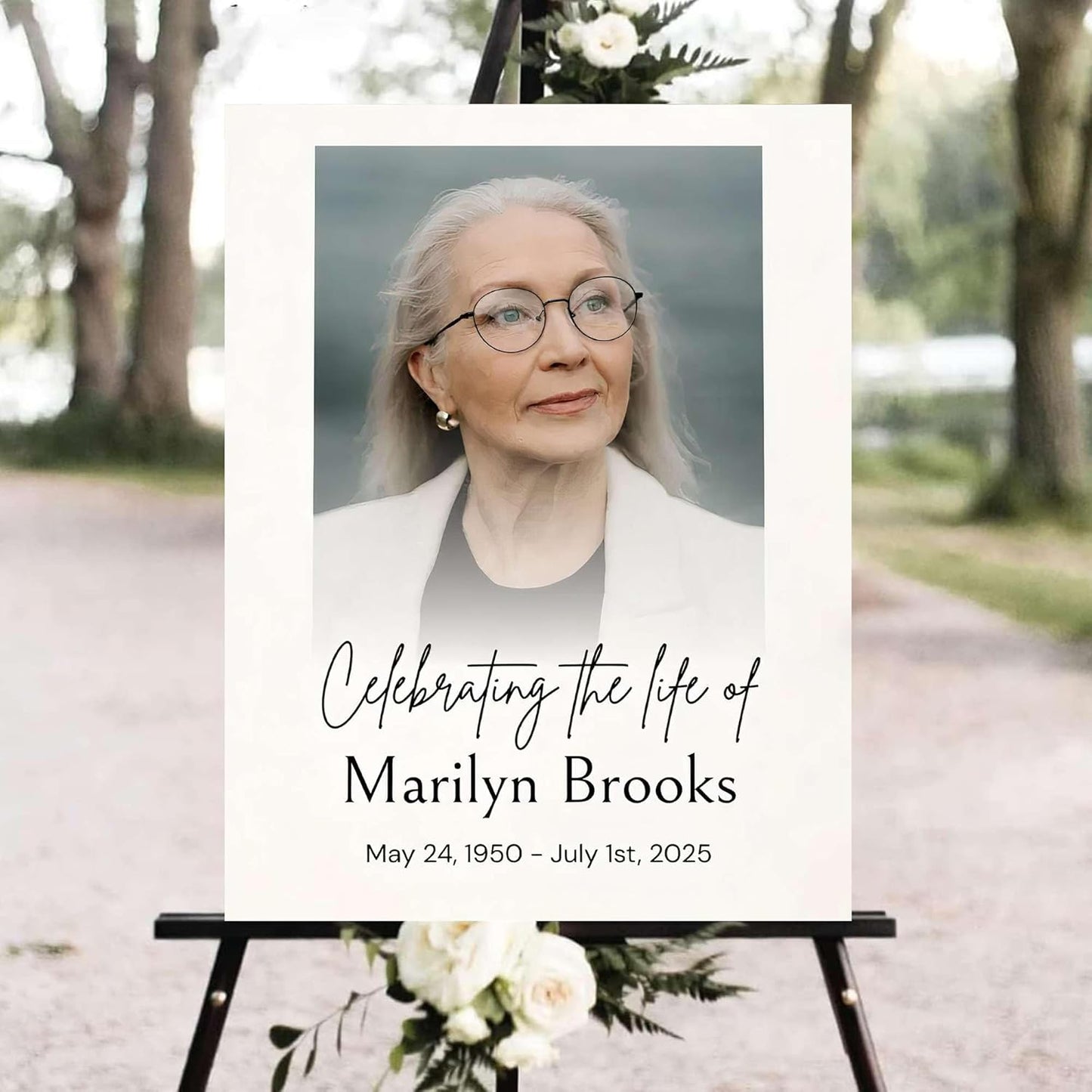 Personalized Funeral Welcome Signs, Celebration Of Life Yard Sign, Celebration Of Life Decoration, Custom Memorial Signs, Minimalist Celebrate of Lifes Sign With Photo, Memory Signage For Funerals #30