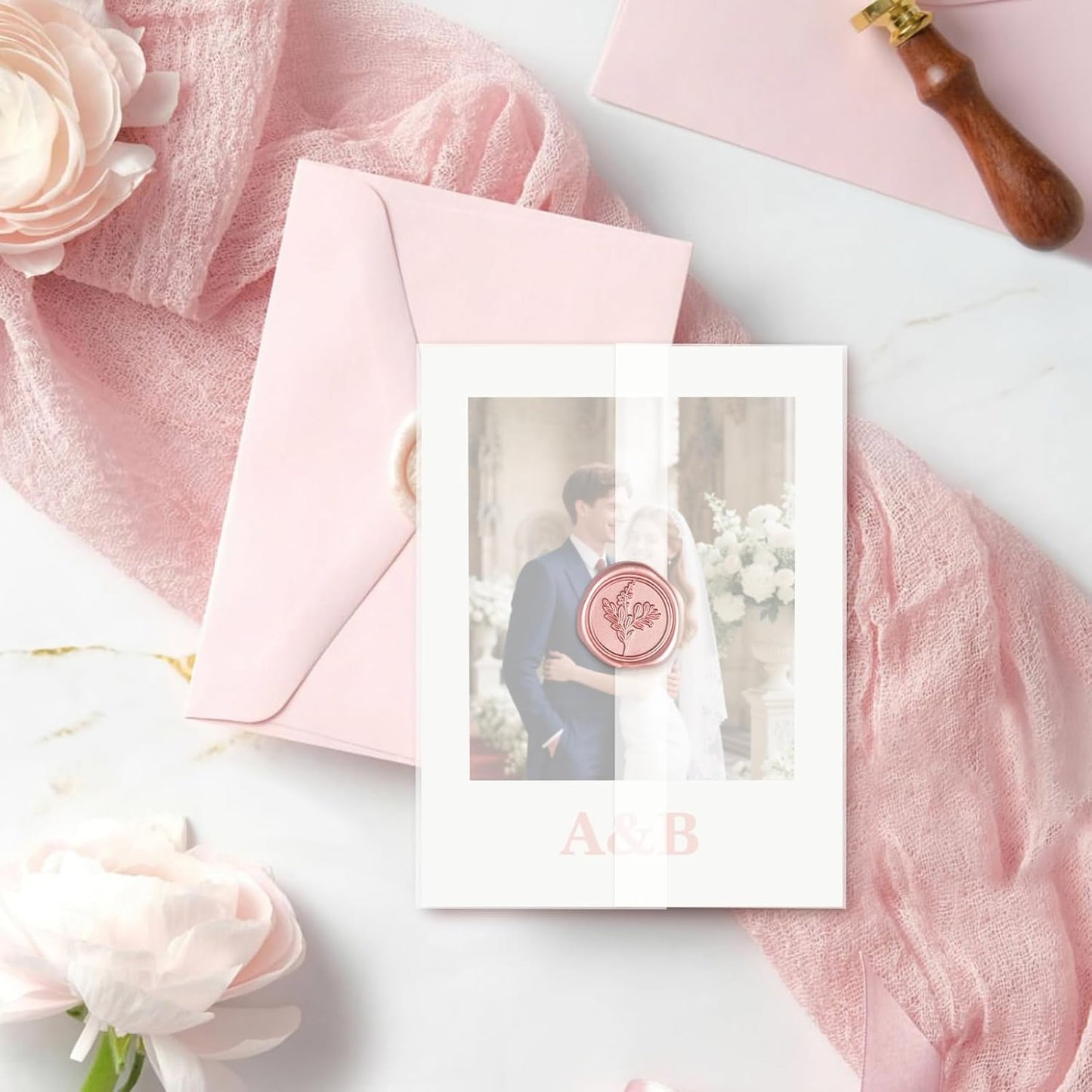 120 Pack Pre-Folded Vellum Jackets for 4x6 Invitations, Translucent Vellum Paper 4x6 Jackets, 100GSM Wedding Invitations Wraps, Envelope Liners for Birthdays, Baby Showers