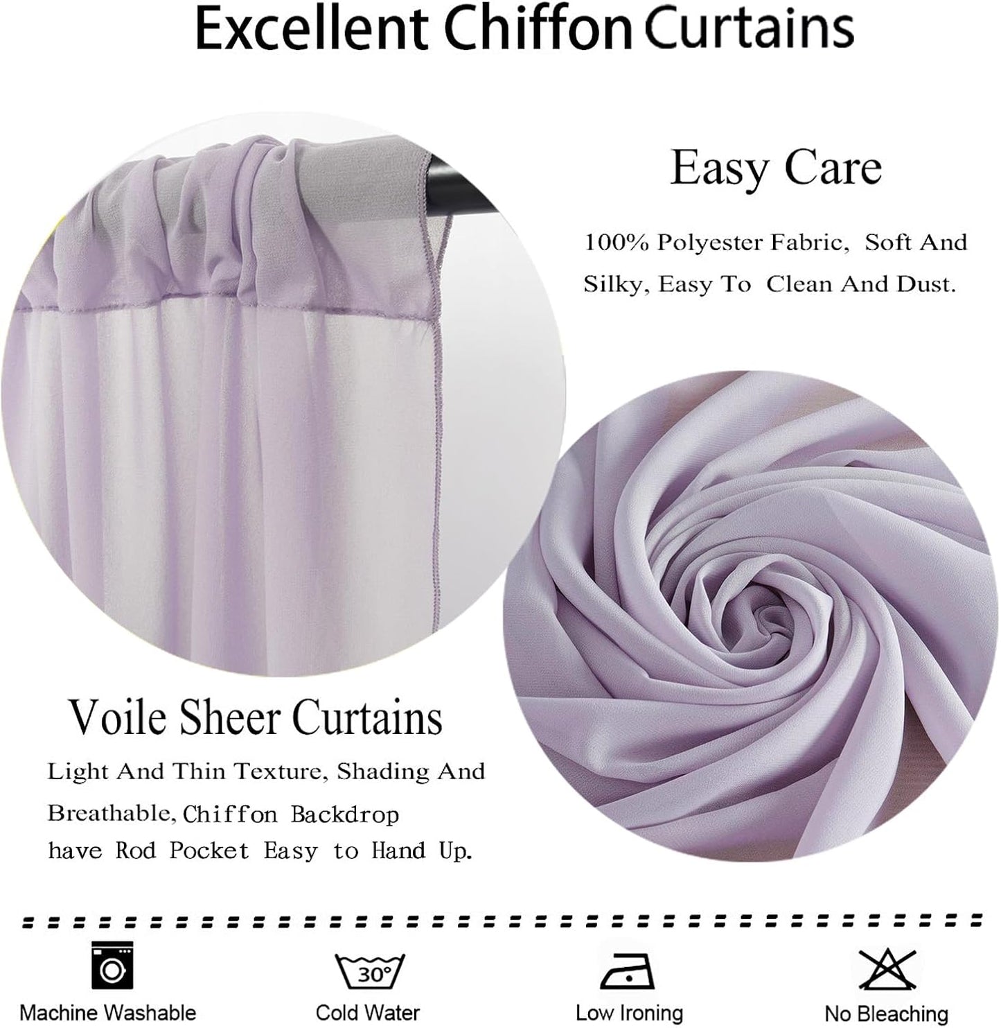 DUOBAO Silver Gray Curtains for Living Room Set of 2 Chiffon Curtain Window Voile Panels/Drapes/Treatment for Bedroom Office Banquet Room (2pcs 29x120 Inches)