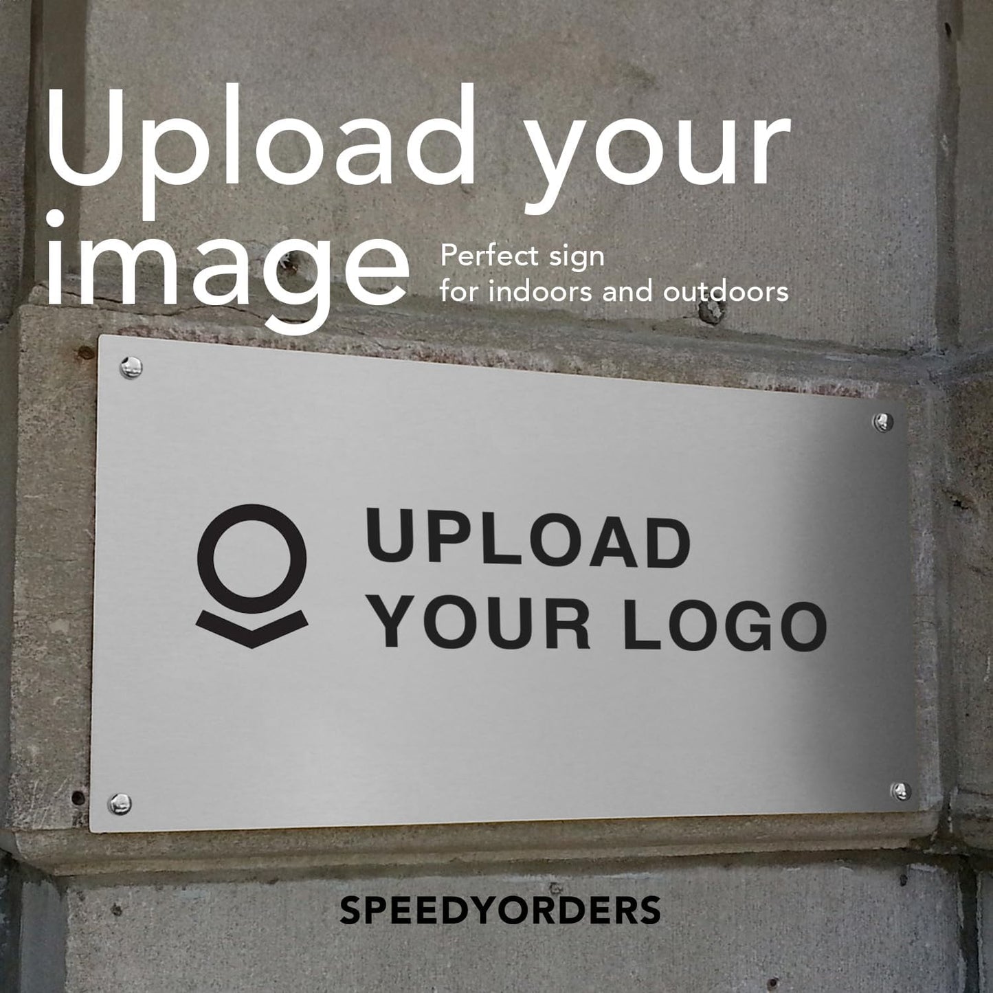 Custom Metal Signs, Personalized Aluminum, Customized Safety, Business Signs, Waterproof Outdoor, White Aluminum (Logo, 42x28 In)