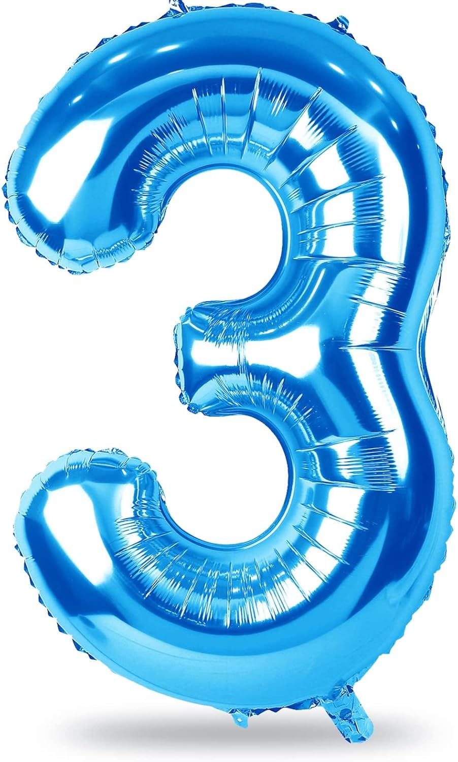 40 Inch Balloon Number 3 Blue, Large Foil Number Balloons Set 0-9, Digital 3 Helium Balloons for Boys Men 3rd 13th 30th Birthday Anniversary Graduation New Year's Eve Party Decoration Supplies