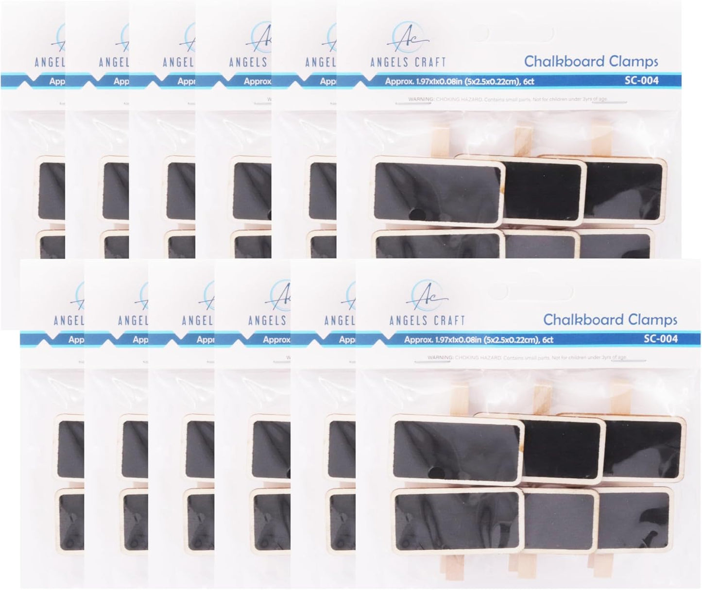 72 Count Chalkboard Signs Clips - Rectangle Wood Framed 2" x 1.5" Wooden Blackboard for Crafts, Home Decor, and Organization, Perfect for Special Occasions and Events Decoration