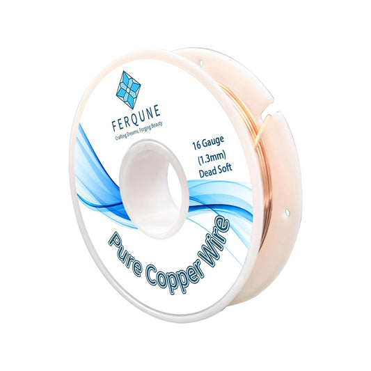 16 Gauge Pure Copper Wire for Jewelry Making, Crafts, DIY Making, and Gardening, 99.9% Solid Bare Copper Wire, 0.22LB, 50Feet