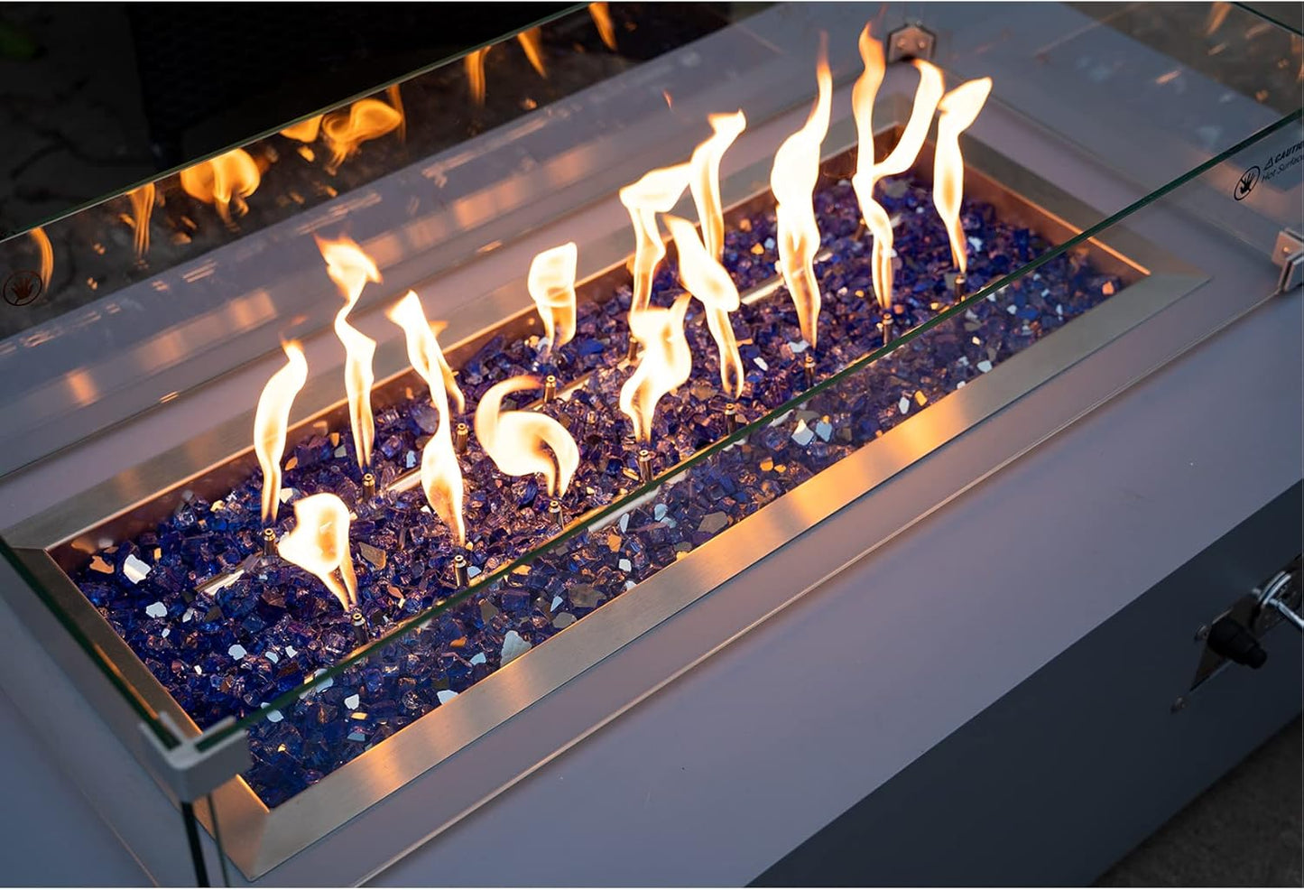 Stanbroil 10-Pound Fire Glass - 1/2 inch Reflective Tempered Fire Glass for Fireplace Fire Pit, Cobalt Blue Reflective