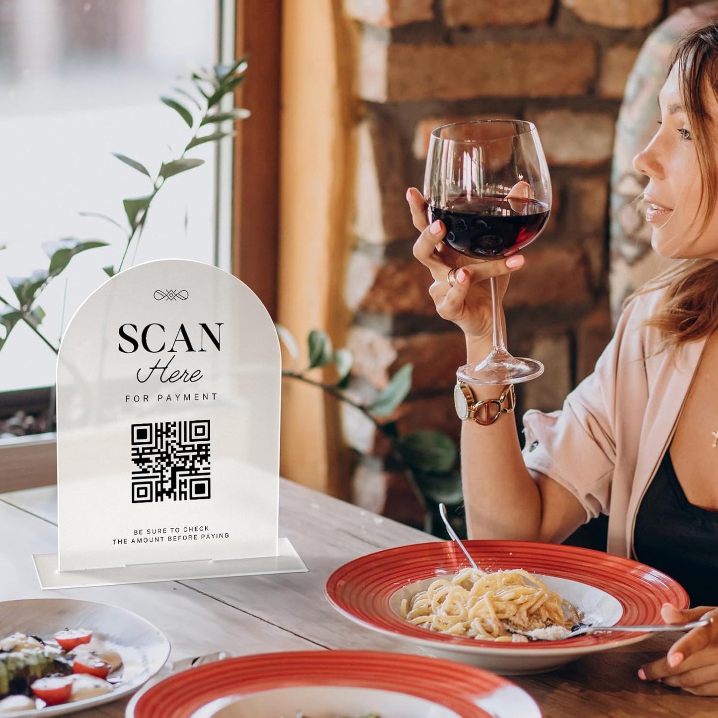 UNIQOOO 10 Pack Acrylic 5x7 Frosted Arch Table Sign for Wedding with Holders, 1/8 in Thick, DIY Blank Arch Sign Sheet Perfect for Decoration, Party,Anniversary, Event, Stand Included