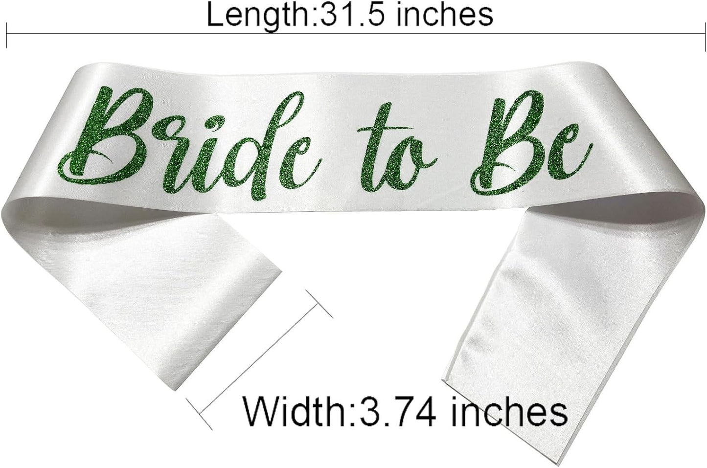 White with Green Letters Bride to Be Sash, Bride Sash Bachelorette Party Bridal Shower Sashes Bachelor Decorations Just Married Gift Engaged Decor Accessories,White Green