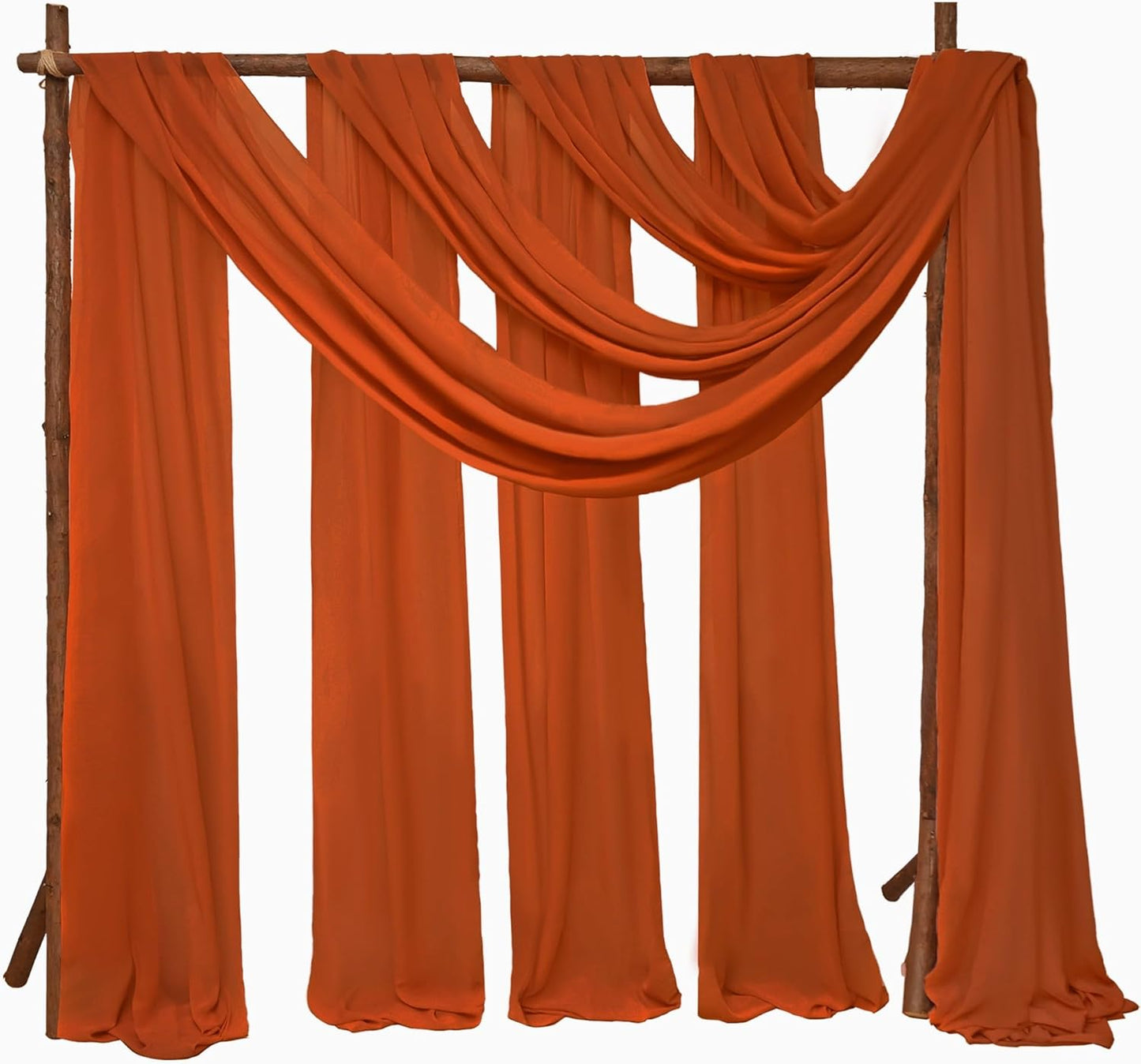 8 Panels Wedding Arch Draping Fabric 28" x 20Ft Wedding Arch Drapes Chiffon Fabric Drape Sheer Backdrop Curtain for Weddings Party Ceremony Birthday Arbor Drapery Reception Ceiling Décor(Terracotta)