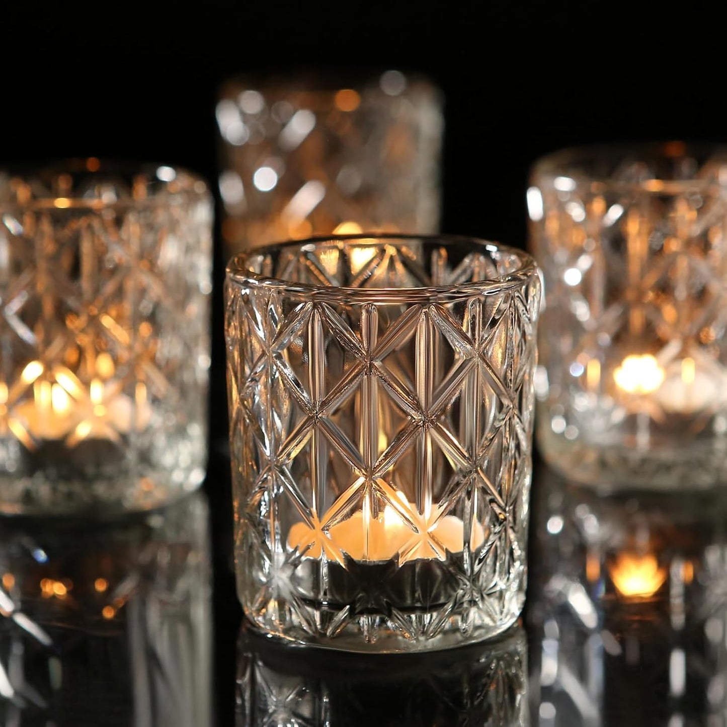 36 Pack Votive Candle Holders for Table Centerpieces, Clear Glass DIY Wax Filling Romance Tealight Candle Holders for Wedding Decor, Gift, Home Decoration（Clear,36）