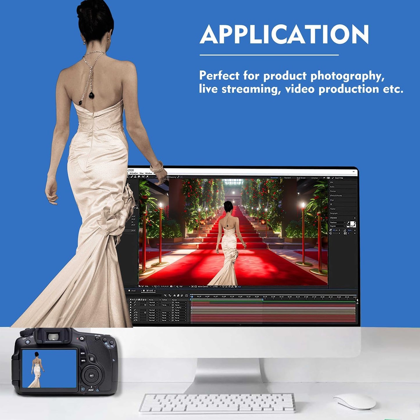 Royal Blue Backdrop, Photo Booth Portrait Photography Backdrops, Studio Blue Screen Backdrop for Photoshoot Streaming Video Shooting, Blue Photo Backdrop 10x10ft