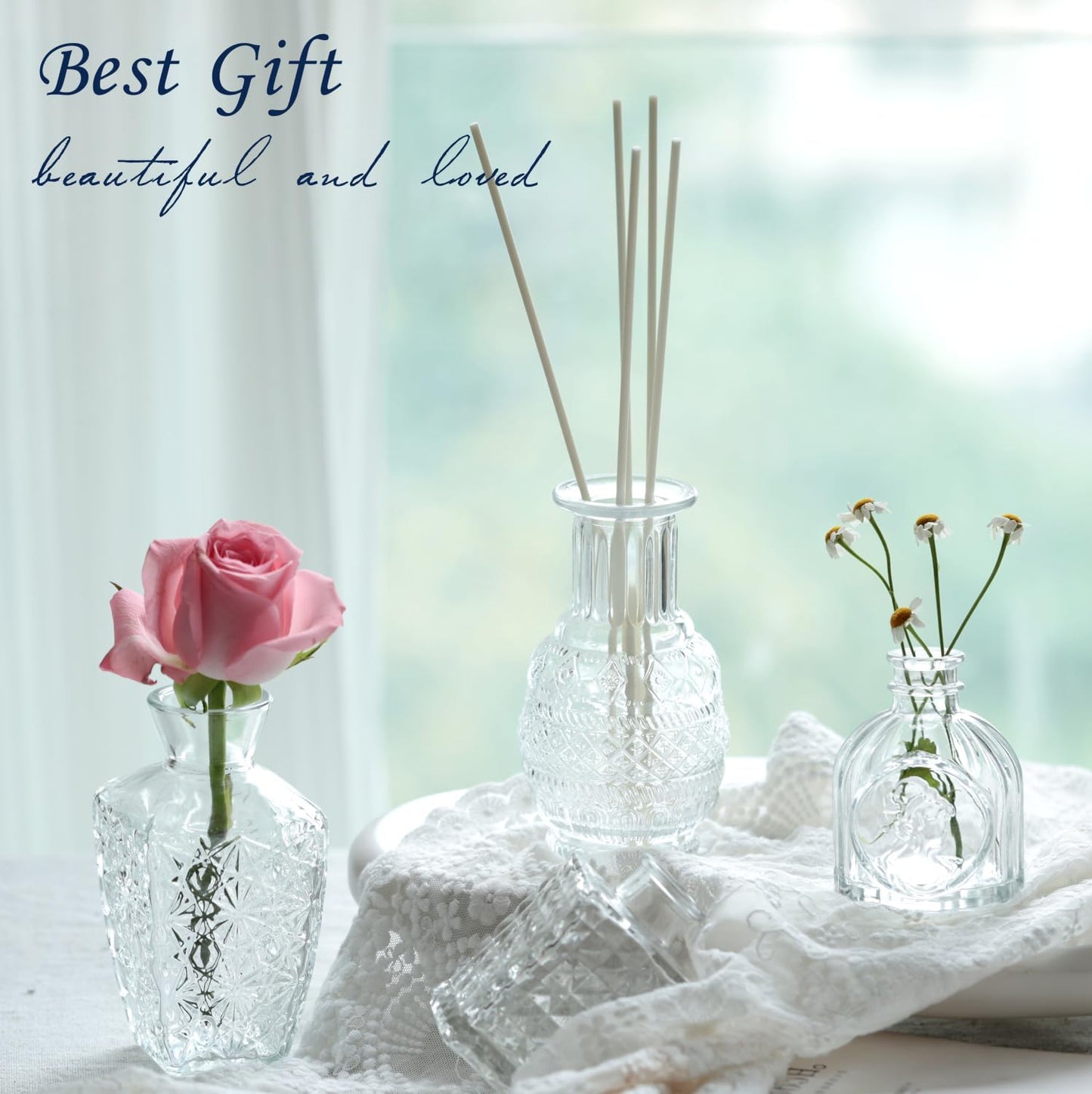 Bud Vases Set of 12,Glass Bud Vases in Bulk,Small Flower Vases for Centerpieces,Mini Vintage Vase for Wedding, Home Table Decor,Christmas,Party Decoration,Clear