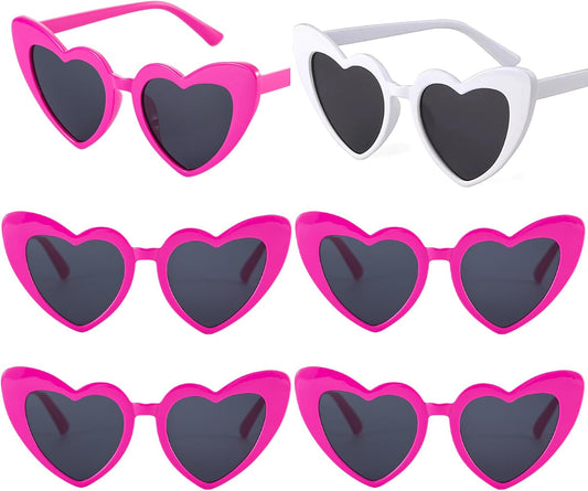 Bachelorette Party Favor Sunglasses 6 Pack,Retro Cat Eye Heart Sunglasses for Women,Bridesmaid Proposal Gifts