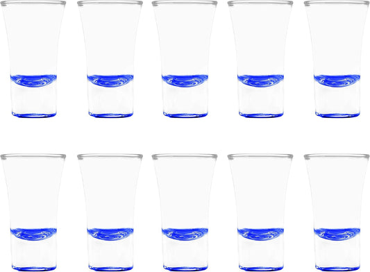 DISCOUNT PROMOS 2 oz. Lord Shooter Etched Shot Glasses, 10 pack, 21st Birthday Party, Lounge Glassware, Blue