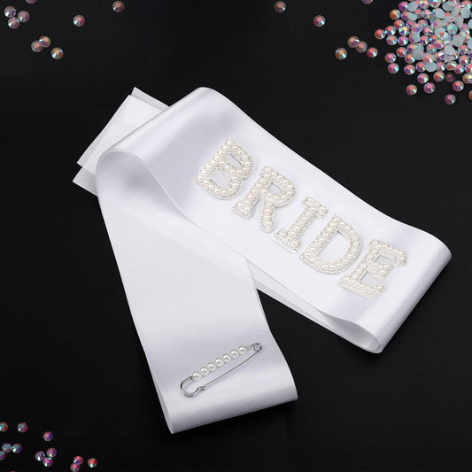 Yxiang Bride Sash,Bride To Be Sash Bachelorette Party Decorations Pearls Rhinestones Sashes Bridal Shower Gift