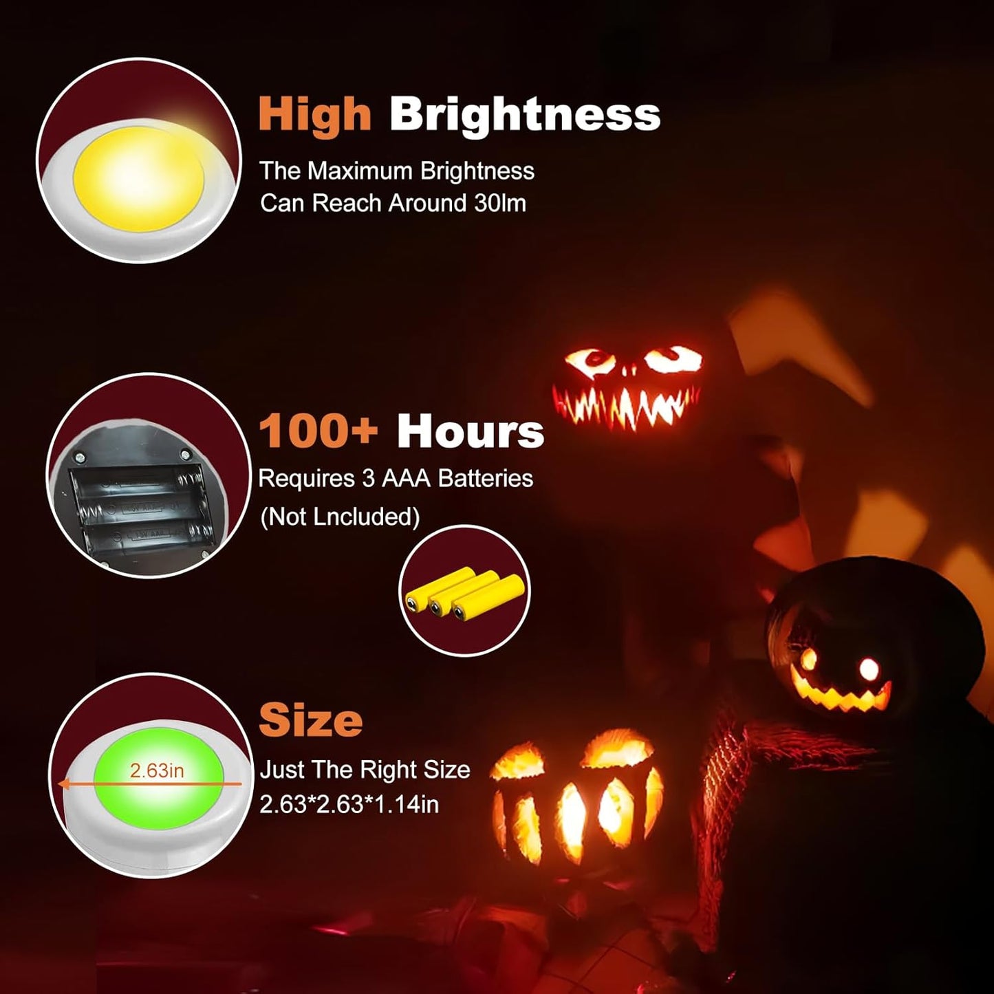 LED Color Changing Pumpkin Lights with Timer Control, Colored Puck Light Battery Operated, 16 Multi Colors LED Cabinet Light, Under Counter Lights, Valentine Day Holiday RGB Decoration Candles