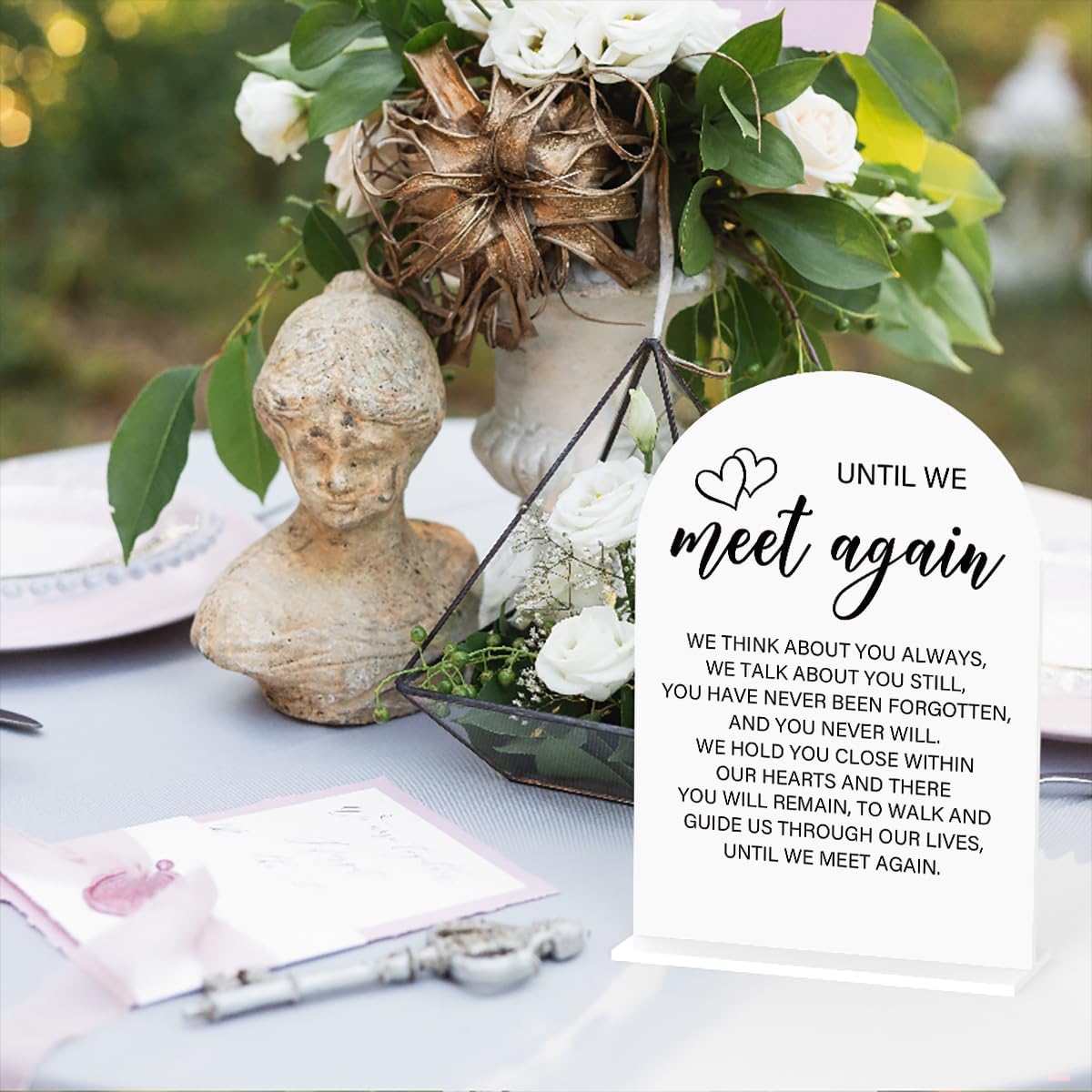 Acrylic Wedding Sign Wedding Signs for Ceremony Until We Meet Again Sign for Wedding Modern Calligraphy Arch Acrylic Table Top Sign for Wedding Reception and Event Party Table(white）