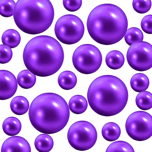 300Pcs Vase Filler Purple No Hole Faux Pearl Beads for Vase Filling Decorations, Candle Centerpieces, Wedding Centerpieces, Home Party Decor (8/14/20mm)
