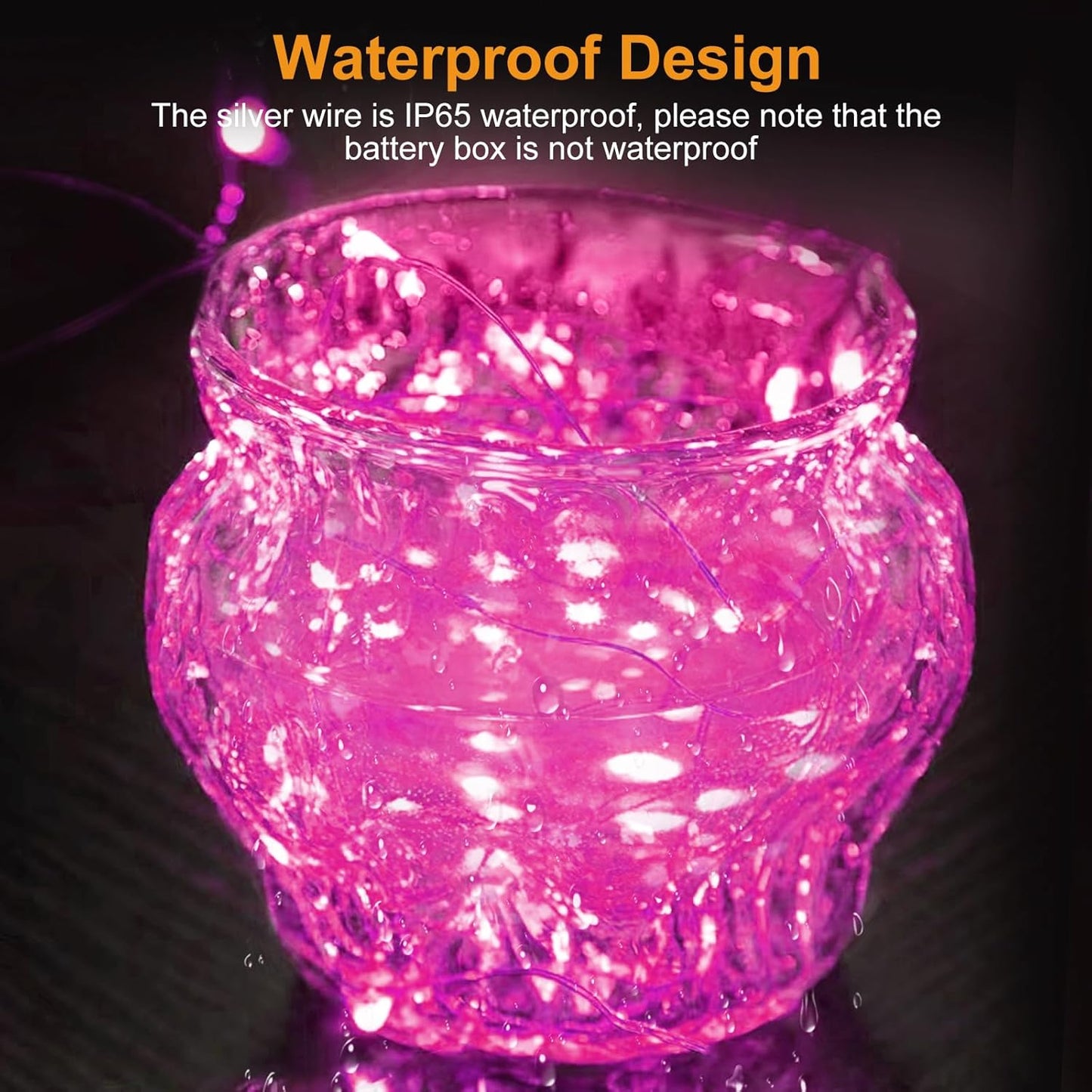 btfarm 30 Pack Fairy Lights Battery Operated [3 Modes], Valentine's Day Lights 7ft 20 Led Twinkle String Lights Waterproof Bulk Small Mini for Mason Jars Vases Wedding Table Centerpiece, Pink