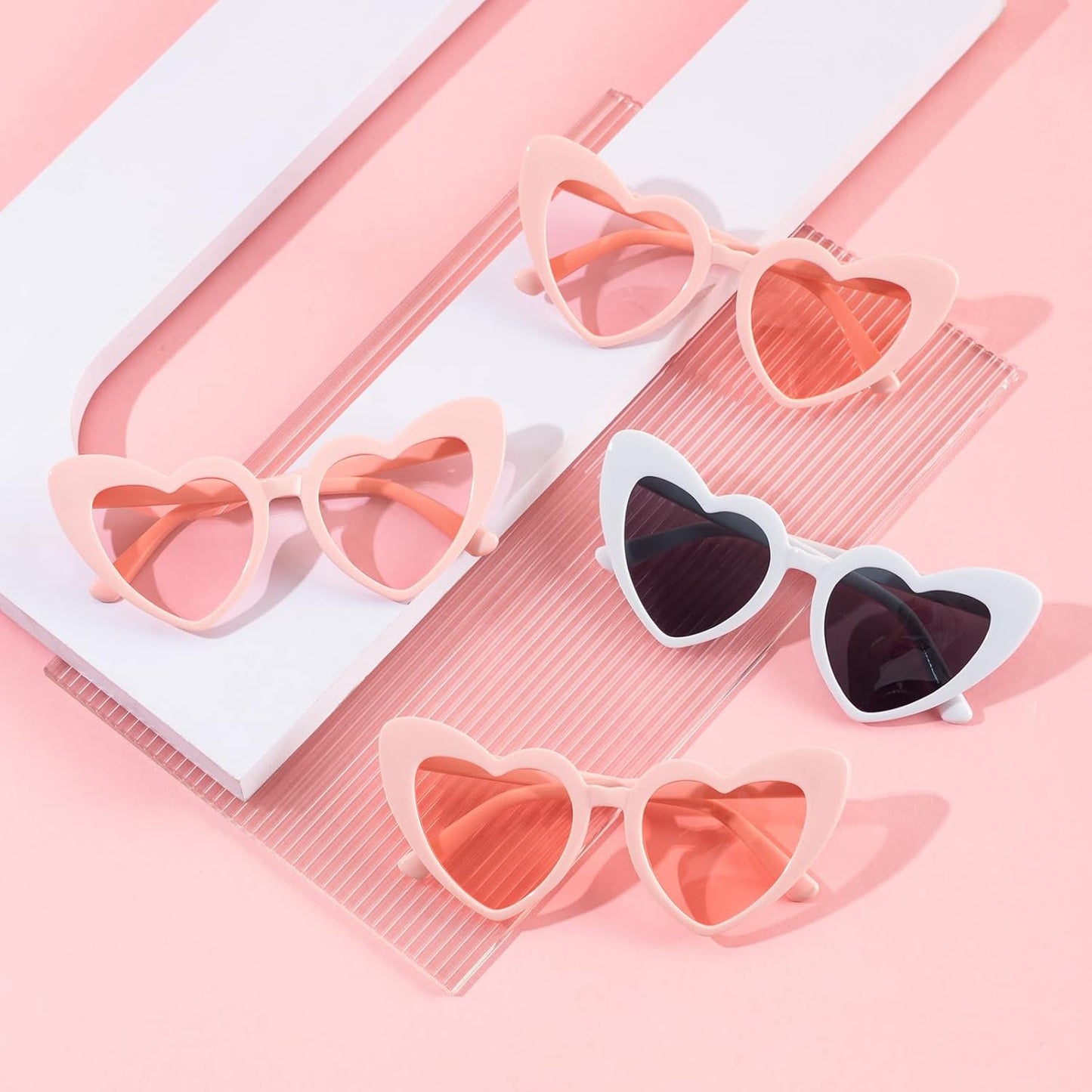 Bachelorette Party Favor Sunglasses 6 Pack,Retro Cat Eye Heart Sunglasses for Women,Bridesmaid Proposal Gifts