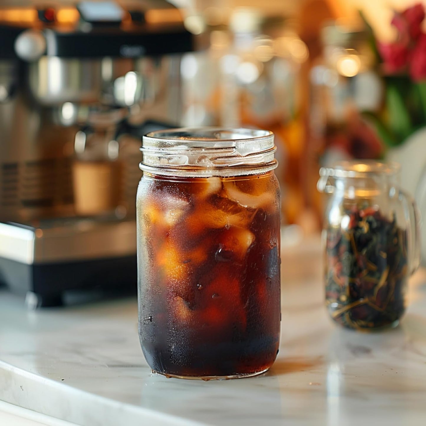 ComSaf Mason Jars 32 oz - 4 Pack, Wide Mouth Mason Jars with Lids, Prep Mear Glass Jars, Canning Jars for Pickling, Suntea, Salad, Honey, Desert, Shower Wedding Favors, DIY Candles Decor