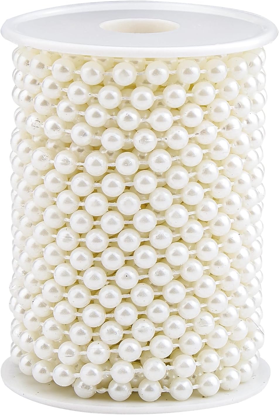 Craft String Pearls Bead 6MM, 33 Feet Ivory Fake Pearl Garland Beads Trim for Wedding Christmas Tree Decorations DIY