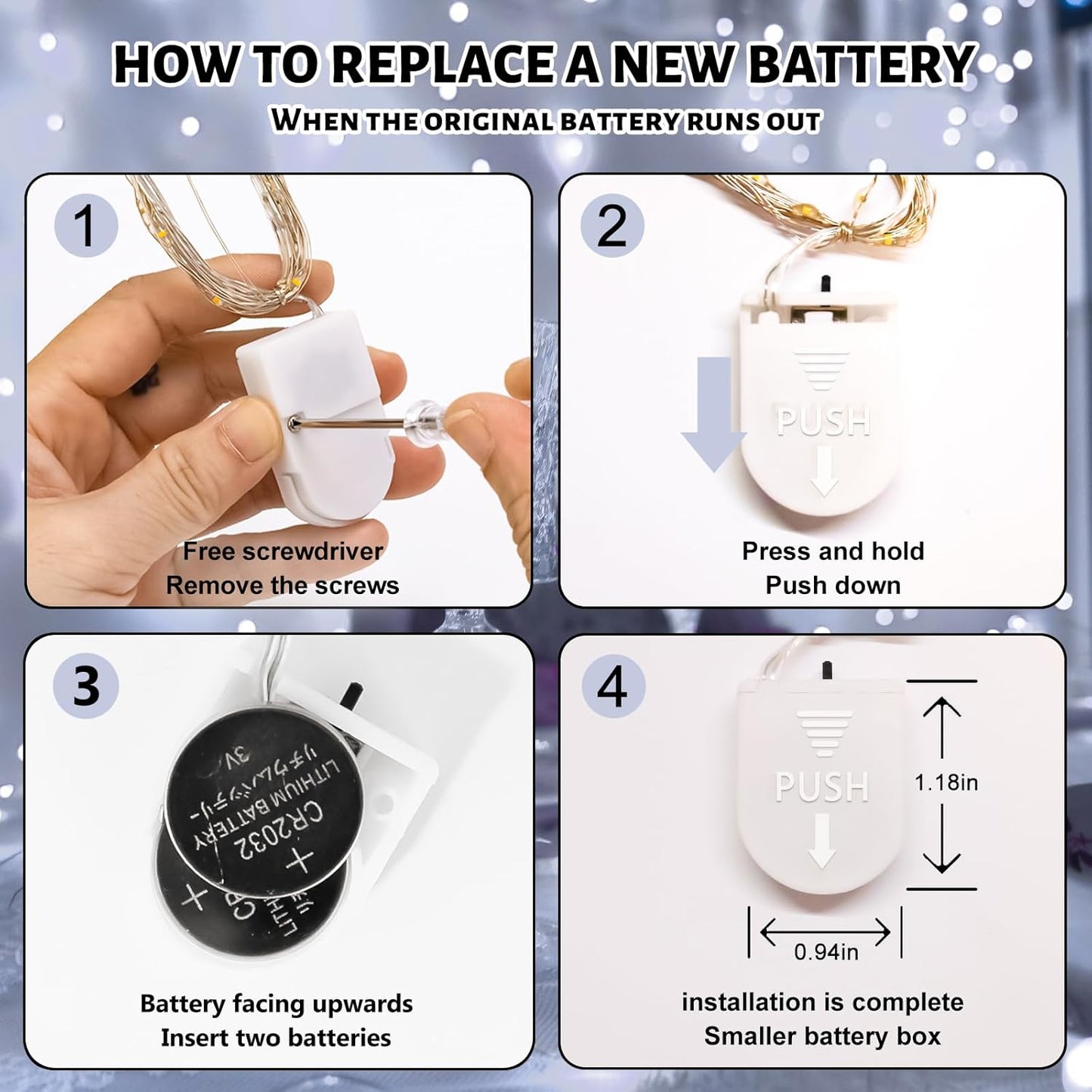 HXWEIYE 6 Pack White Fairy Lights Battery Operated, 7ft 20LED Mini Fairy Mason Jar String Light, Waterproof Firefly Starry Lights for DIY Wedding Party Bedroom Patio Christmas Décor