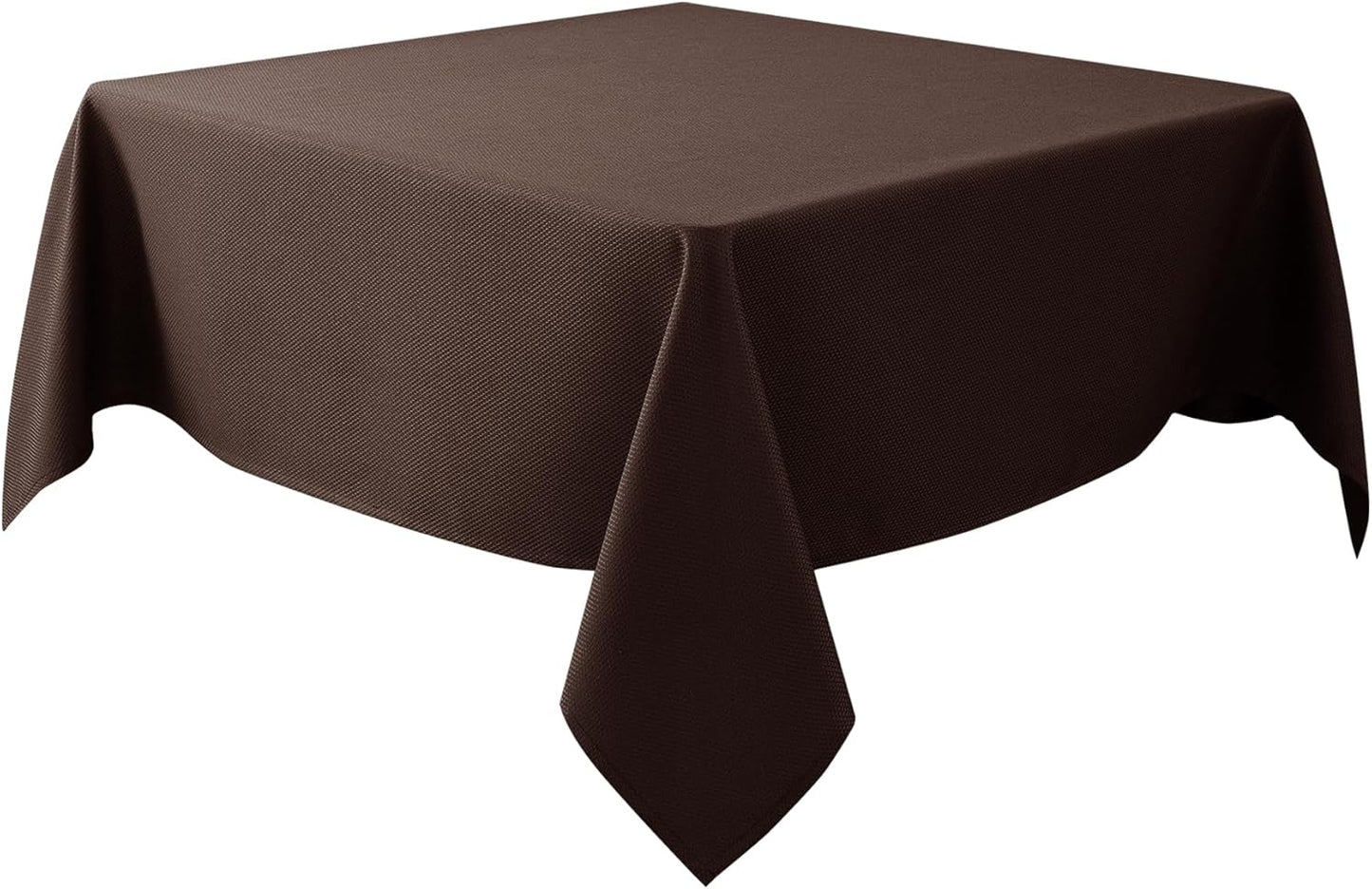 Biscaynebay Textured Fabric Square Tablecloth 90x90 Inch, Brown Water Resistant Card Table Cloth Folding Table Cover for Dining, Kitchen, Wedding and Parties etc. Machine Washable