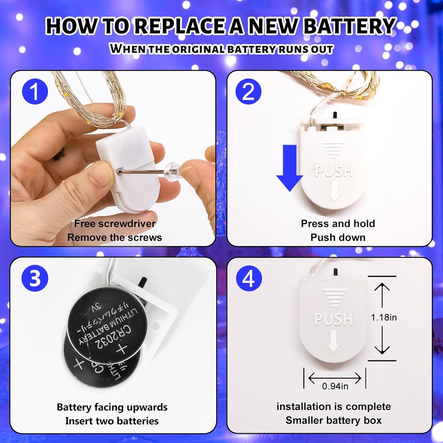 HXWEIYE 6 Pack Blue Fairy Lights Battery Operated, 7ft 20LED Mini Mason Jar Fairy String Lights, Waterproof Firefly Starry Light for DIY Wedding Party Bedroom Patio Christmas Décor