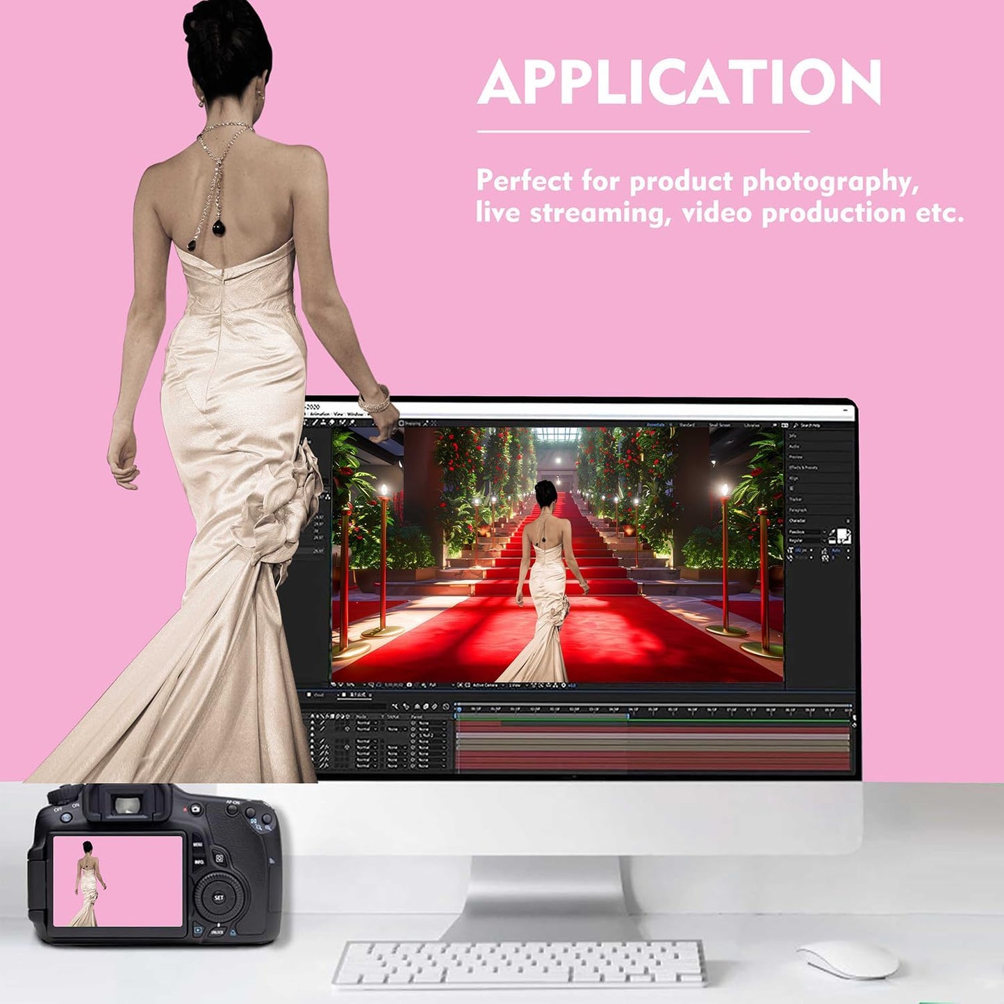 Pink Photography Backdrops, Photo Booth Video Shooting Photo Backdrop, Portrait Background for Photography, Photo Studio Pink Backdrops for Photoshoot 6x9ft