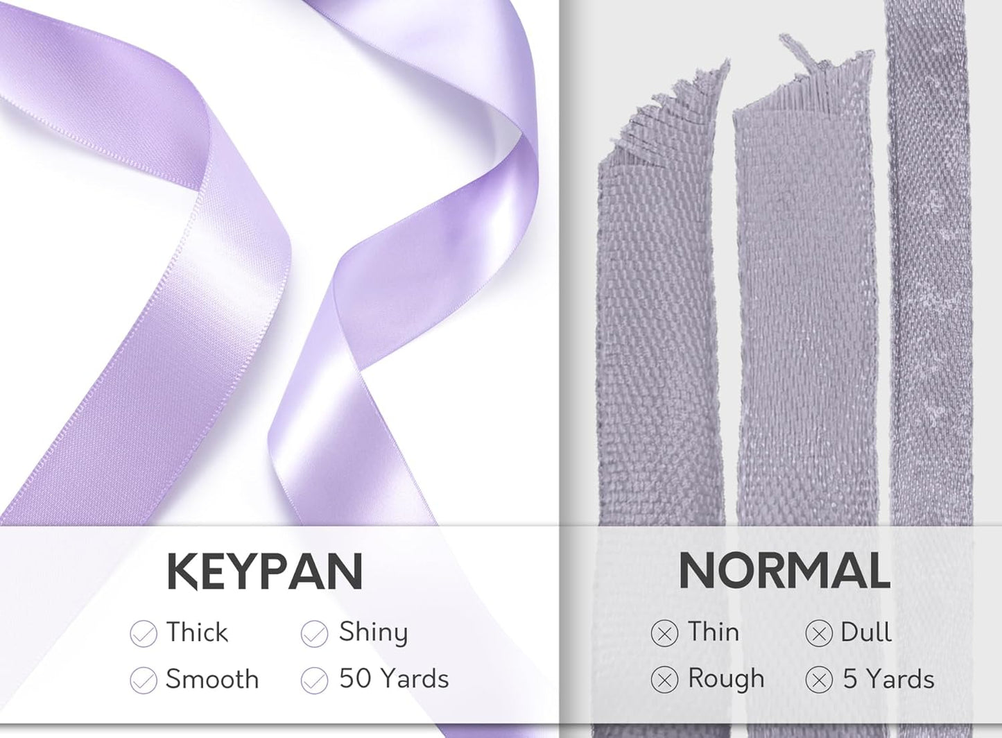 Lavender Satin Ribbon 7/8 Inch x 50 Yards Double-Faced Ribbons for Gift Wrapping Crafts Flower Bouquet Wedding Paper Bows Invitations