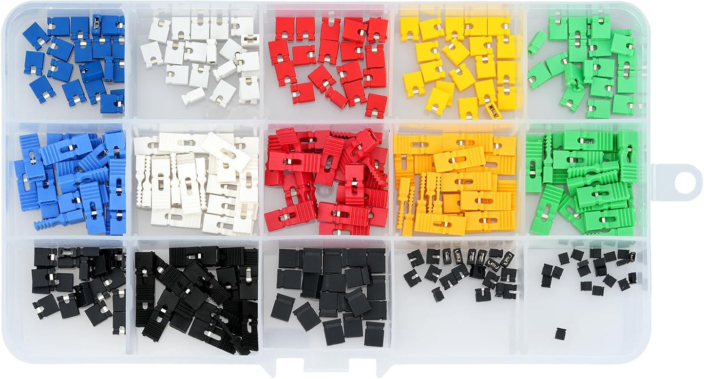 300Pcs Jumper Caps Kit 2.54mm 2.0mm 1.27mm Compatible with Arduino Raspberry Pi PCB Circuit Board Connection Pin