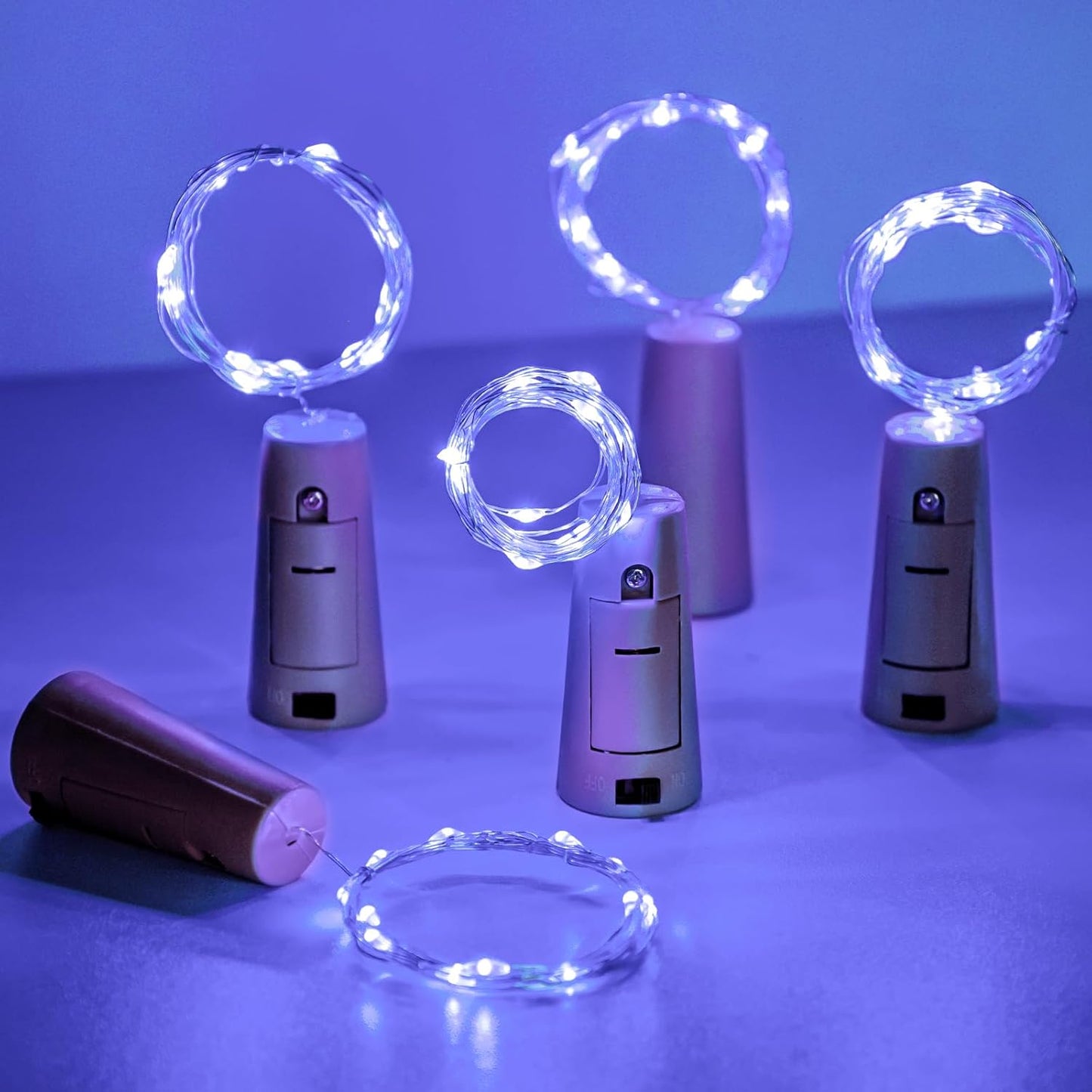 Aluan Wine Bottle Lights with Cork, Christmas Lights 10 Pack 20 LED Mini Fairy String Lights, Waterproof Battery Operated Cork Lamp for Liquor Bottles Wedding Reception Table Decorations, Cool White