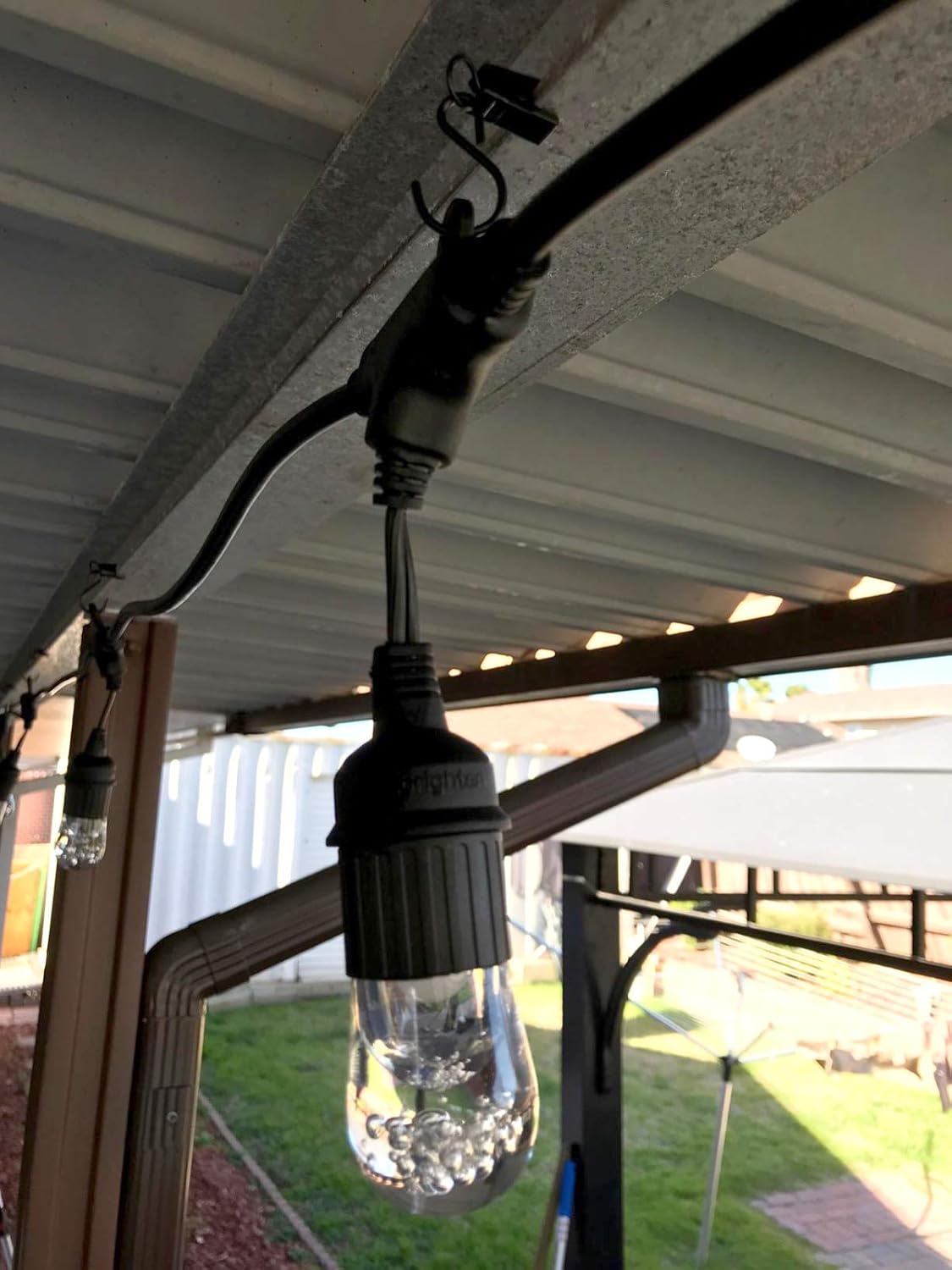 Coideal Curtain Clips Gutter Hooks, 40 Pcs Metal S Hooks Awning Xmas Light Shower Hanging Clips for Christmas Decoration, Indoor and Outdoor (Black)