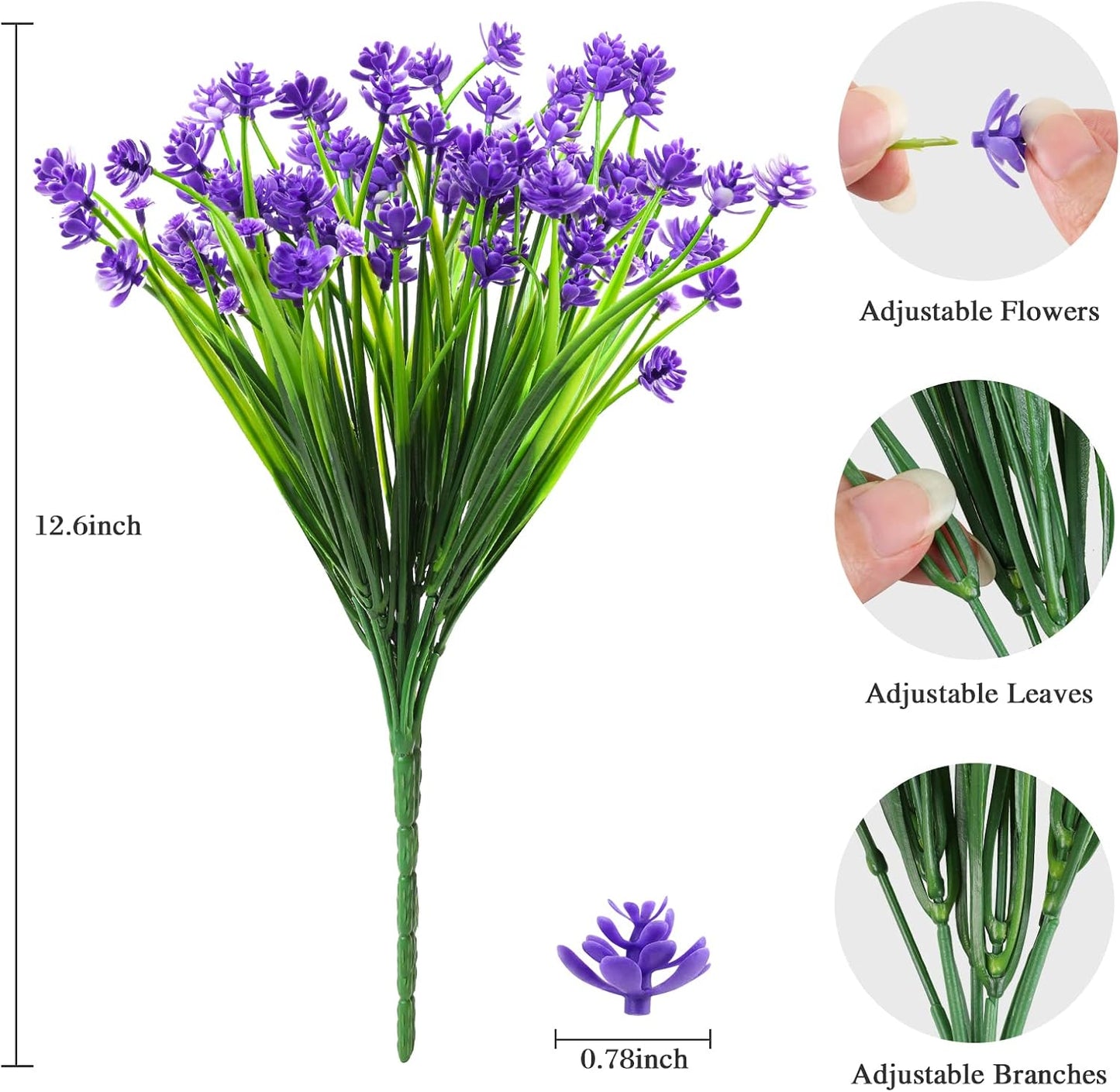 AmyHomie 20 Bundles Artificial Flowers for Outdoor Outside Spring Summer Decoration UV Resistant Faux Flowers No Fade Fake Plastic Plants Garden Porch Window Box Decorating