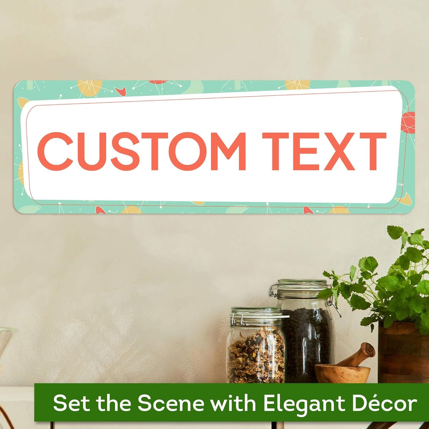 Custom Sign, Custom Street Sign, 11 Font Colors, 13 Font Styles, 4 Hole Options, 22 Sizes, 6x18 Inches, Rust Free DiBound, Fade Resistant, Made in USA by My Sign Center (Mid-Century Modern 1)