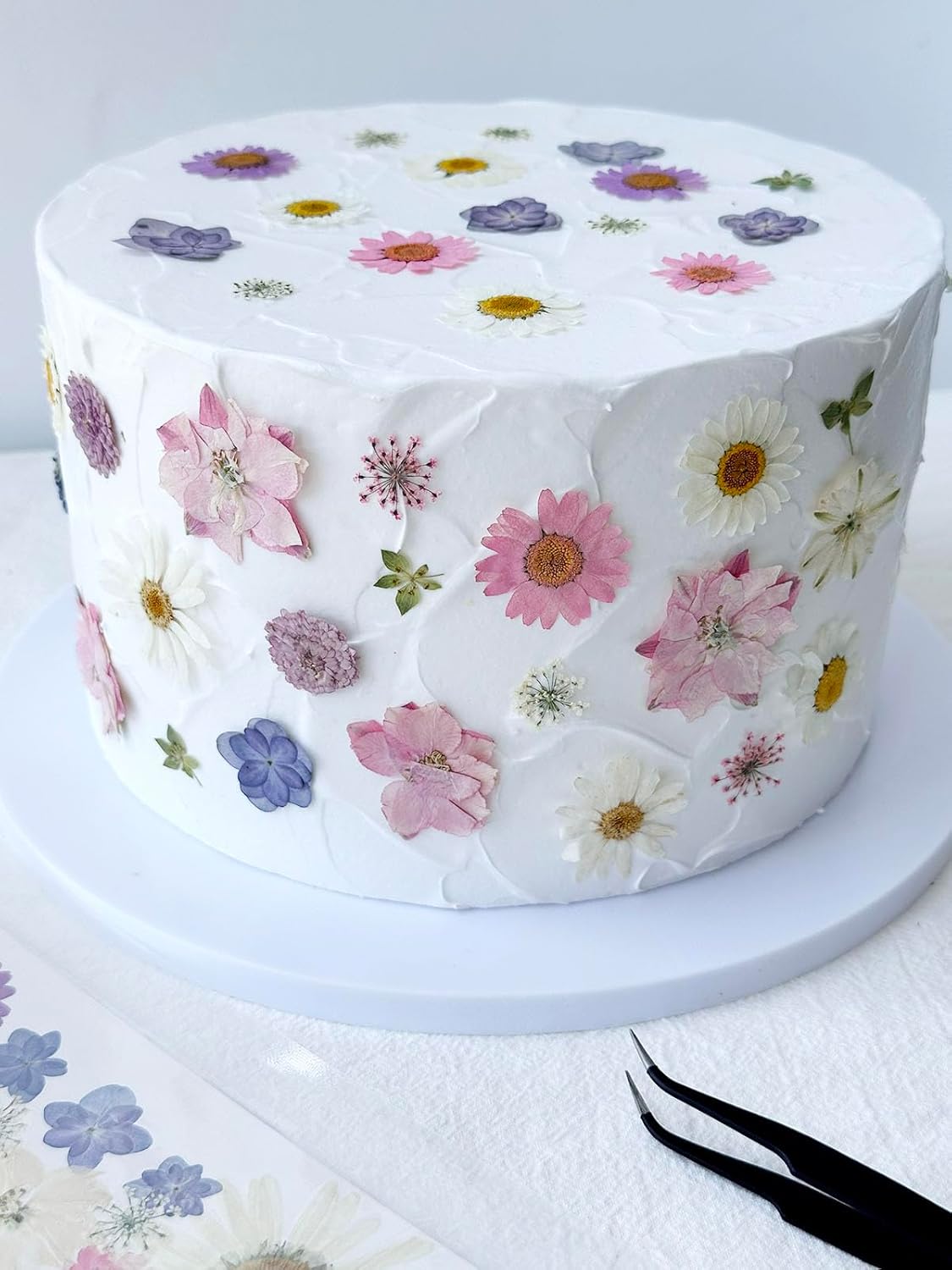 Real Dried Pressed Flowers Leaf Plant Herbarium for Crafts Resin Jewelry Making, Floral Cake Decorations-Light Pink