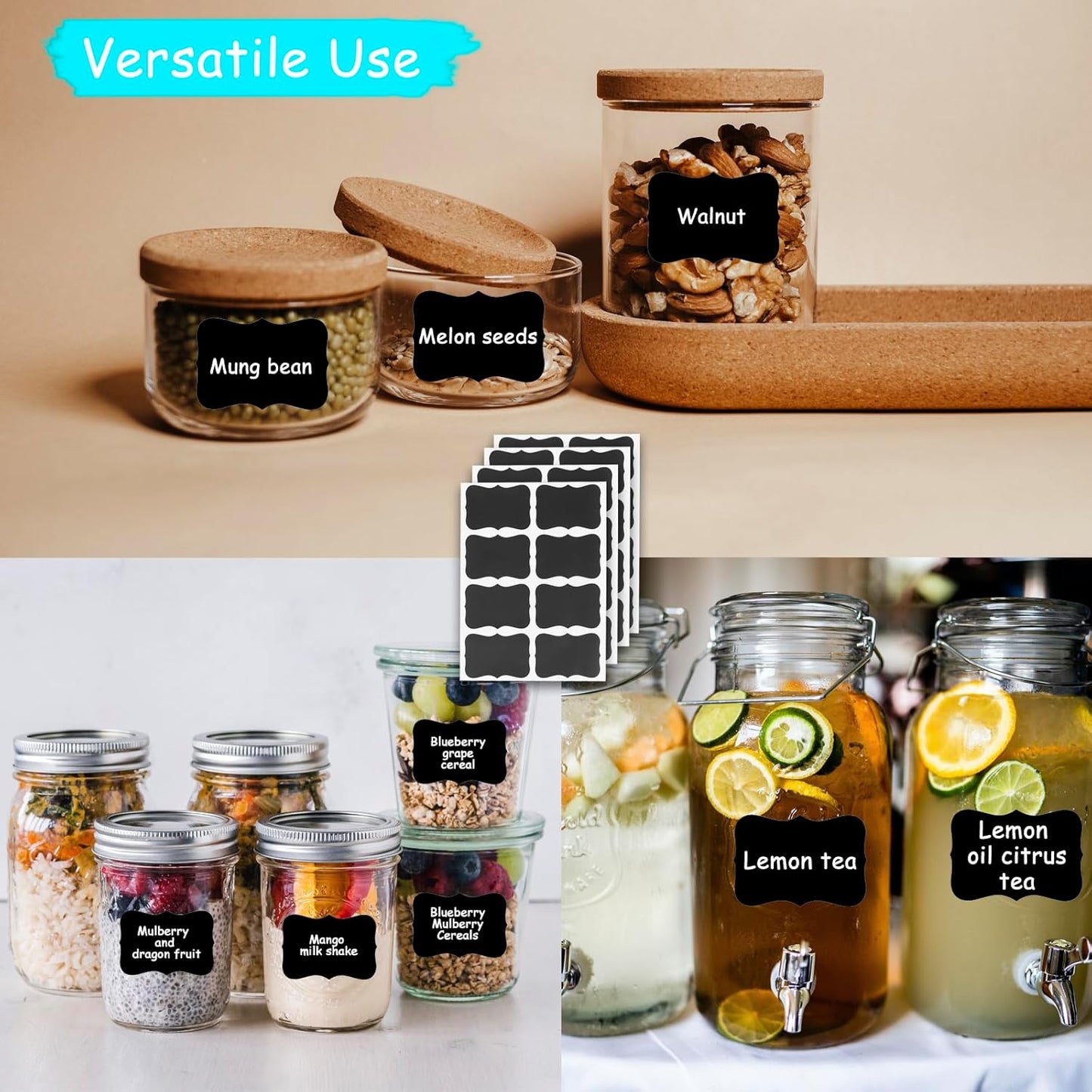 20 Pack Wood Mini Chalkboards Signs, Food Labels Place Cards Small Blackboard for Party Buffet Table Sign Chalkboard Wedding Bakery with 12 Makers and Blackboard Stickers