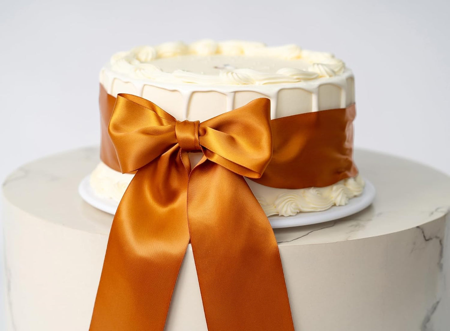 Copper Satin Ribbon 2.5 Inch Double-Faced Polyester Ribbons 25 Yards for Bows Crafts Gift Wrapping Christmas Flower Bouquet Fall Wedding