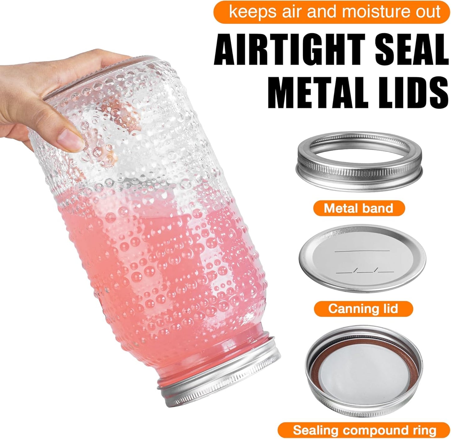 Mason Jars 64 Oz Wide Mouth with Lids 3 Pack, Large Half Gallon Glass Canning Jars for Fermenting, Pickling, Storing Food, Meal Prep, Salad Jam