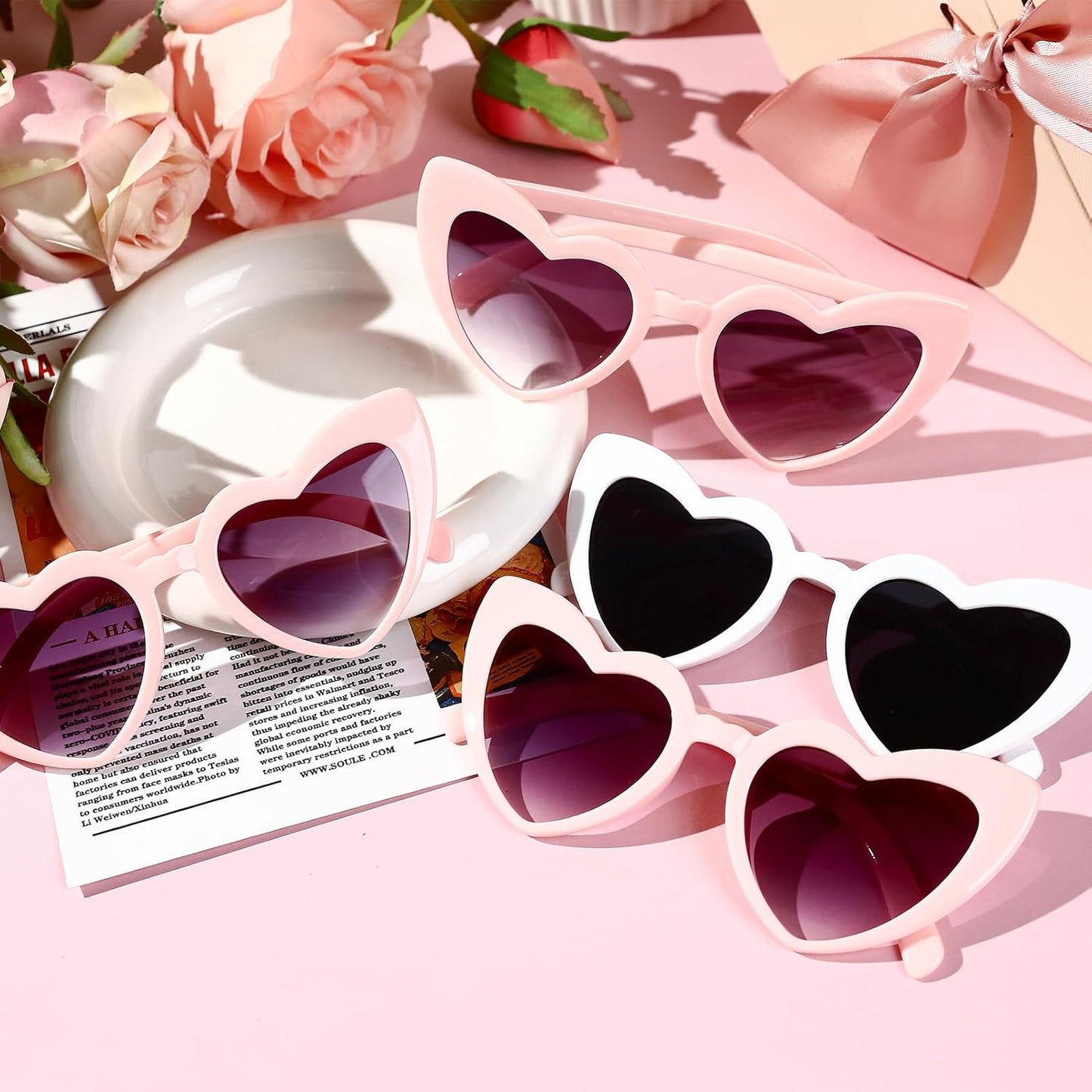 YOGFIT Heart Sunglasses for Women Fashion Classic Love Eye Protection Sunglasses Vintage Cute Heart Sunglasses