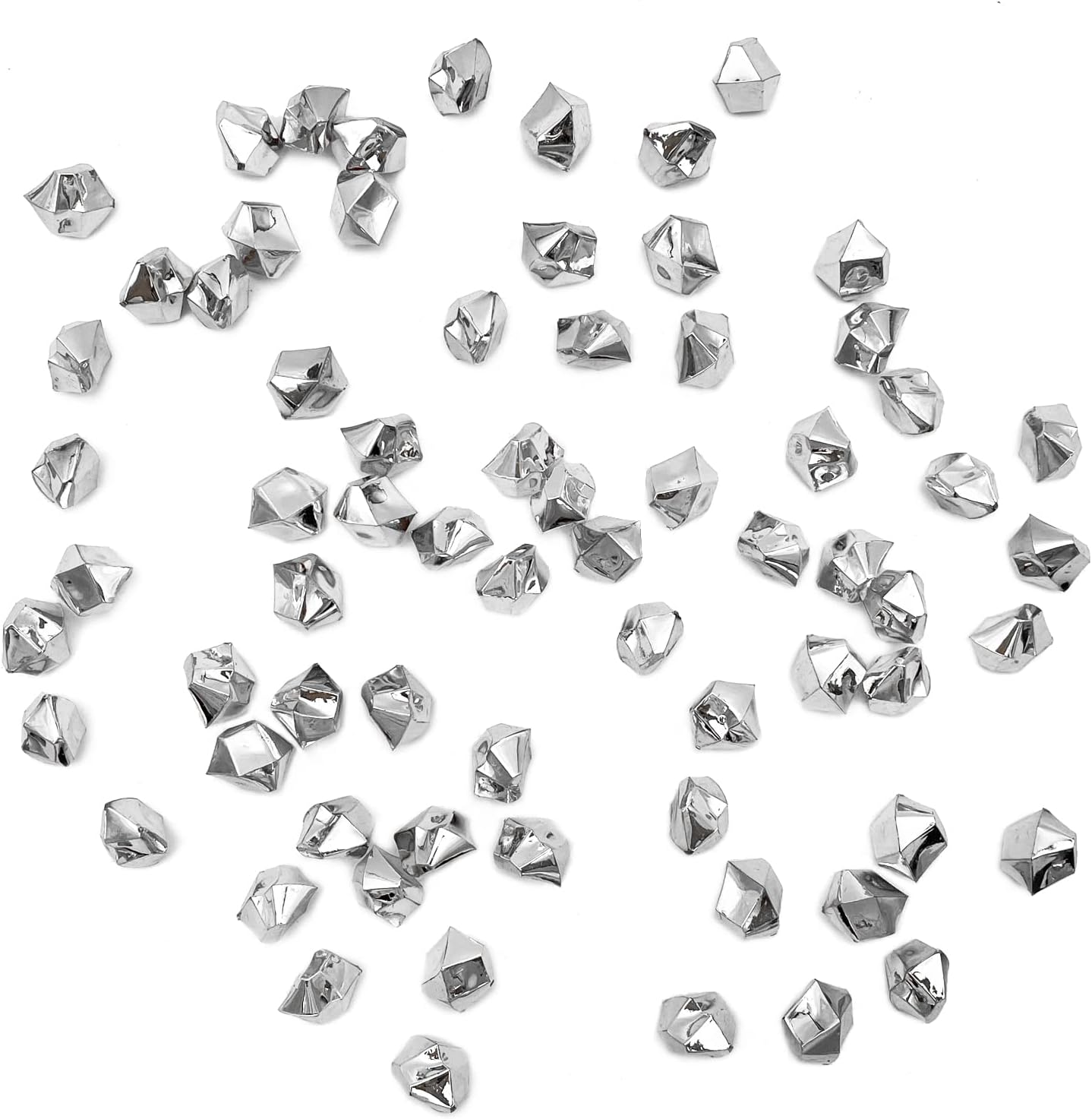 Fake Crushed Ice Cubes, Vase Fillers, 11 * 14 mm 650 pcs Reusable Fake Ice Cubes Artificial Acrylic Crystal Cubes for Wedding Decor Gold