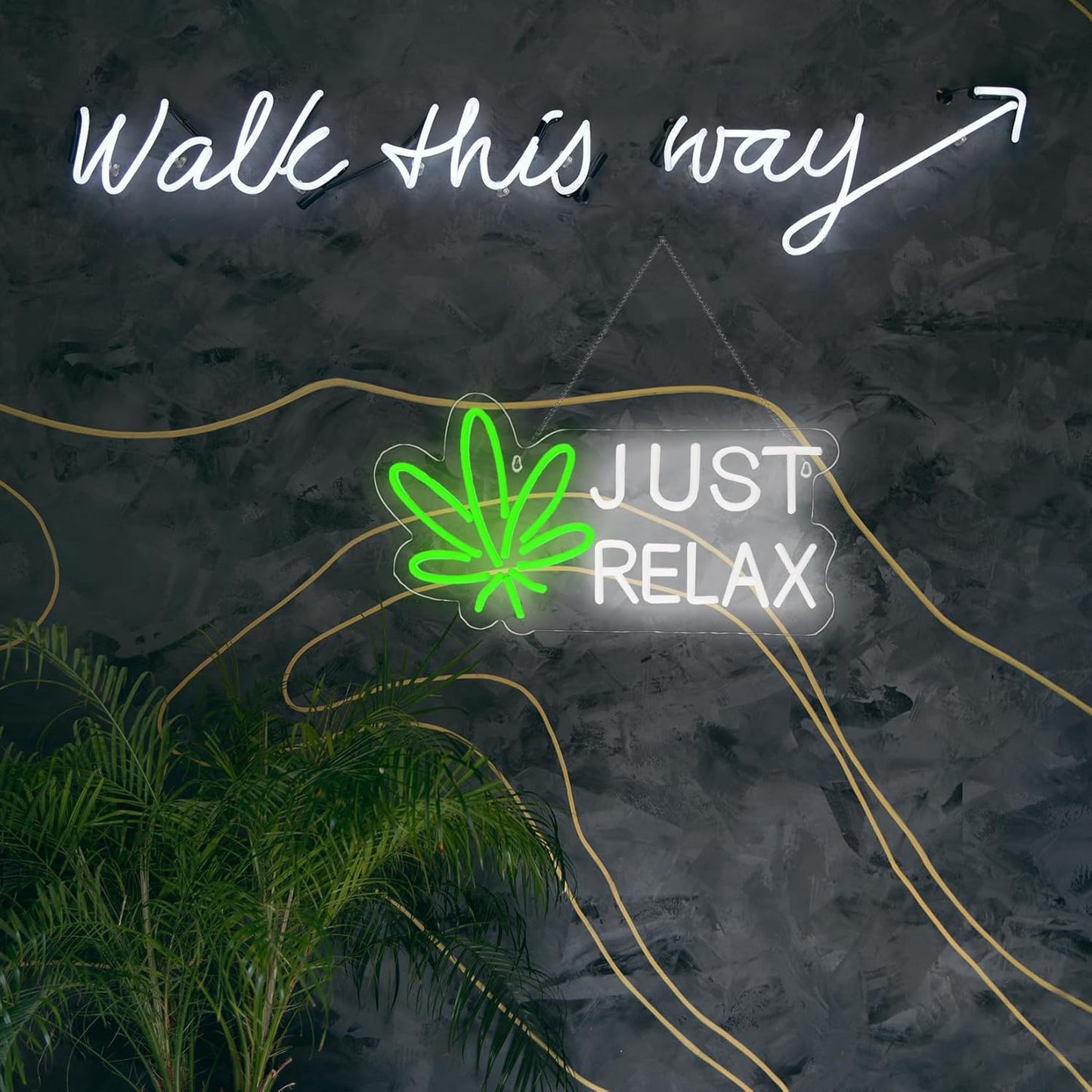 JUST RELAX Neon Sign Led Wall Decor Man Cave Neon Light Up Signs Wall Art for Home Room Bar Bedroom USB Powered 15.7"x8.2"