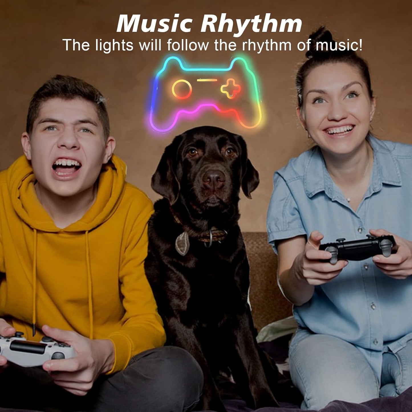 Ineonlife Gamer Neon Sign, Dream Colorful Game Controller Neon Light for Wall, Game Room Decor, USB Powered Gaming Neon Signs with Remote Control Gift for Boys Bedroom