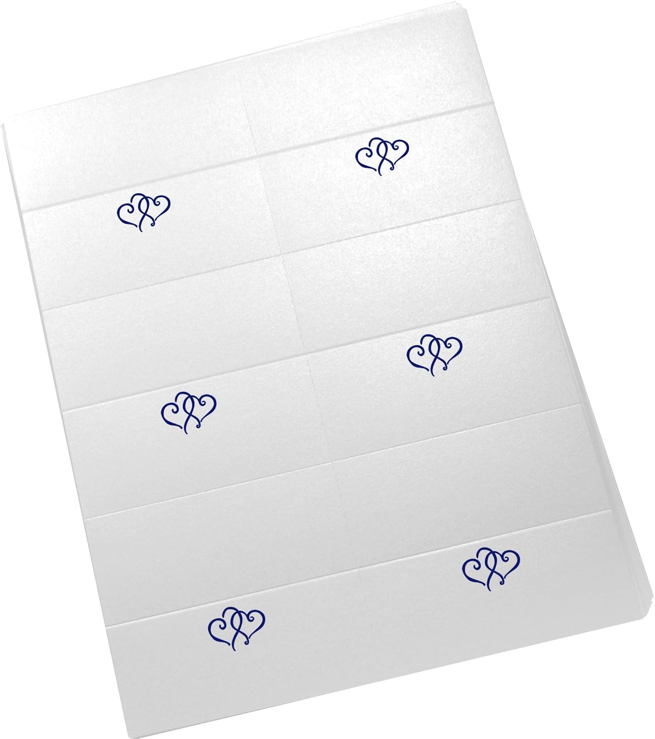 Linked Hearts Printable Place Cards, Navy (Choose Color), Set of 60 (10 Sheets), Laser & Inkjet Printers - Wedding, Party, Dinner, and Special Events - Made in the USA